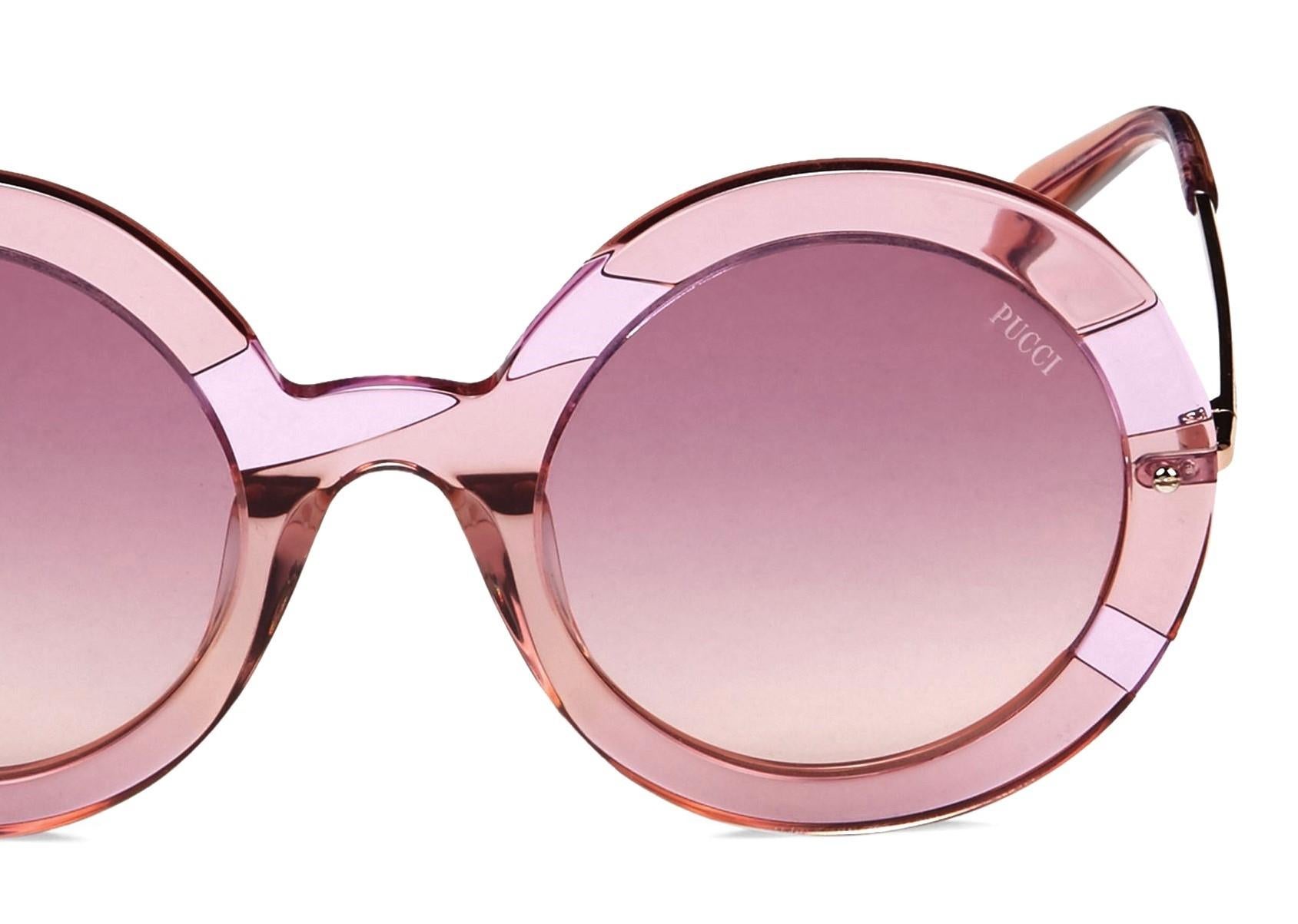 Nuevo Impresionantes gafas de sol Emilio Pucci Pink 70's Vibe con funda en venta 2