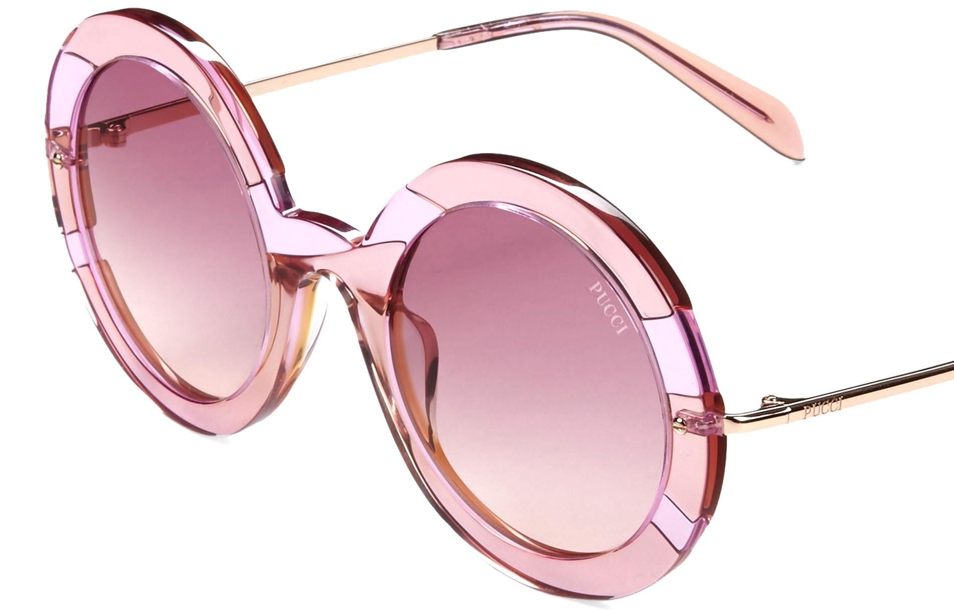 Nuevo Impresionantes gafas de sol Emilio Pucci Pink 70's Vibe con funda en venta 3