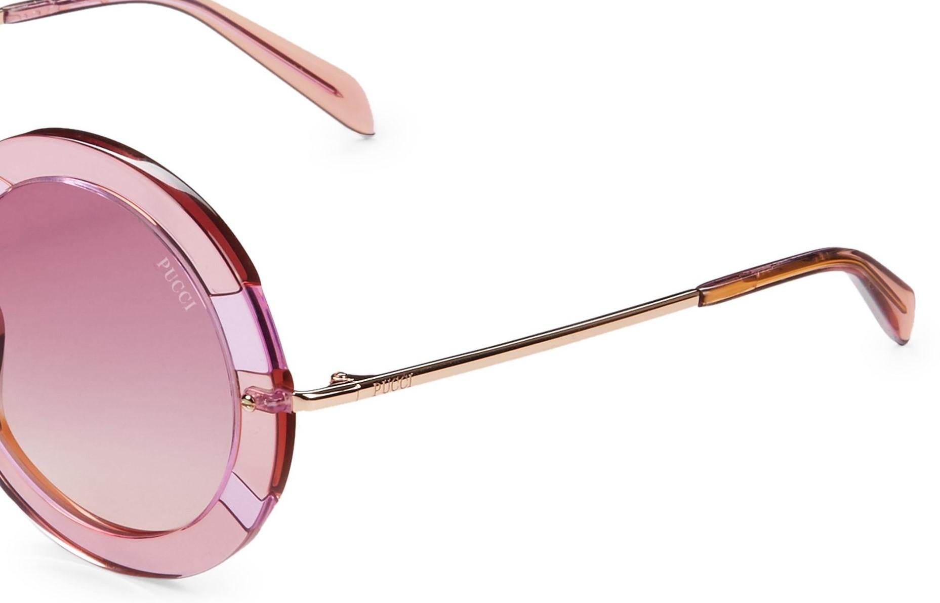 Nuevo Impresionantes gafas de sol Emilio Pucci Pink 70's Vibe con funda en venta 4