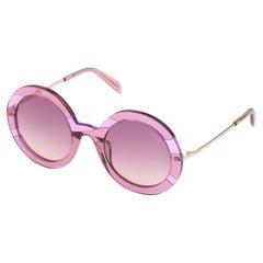Nuevo Impresionantes gafas de sol Emilio Pucci Pink 70's Vibe con funda