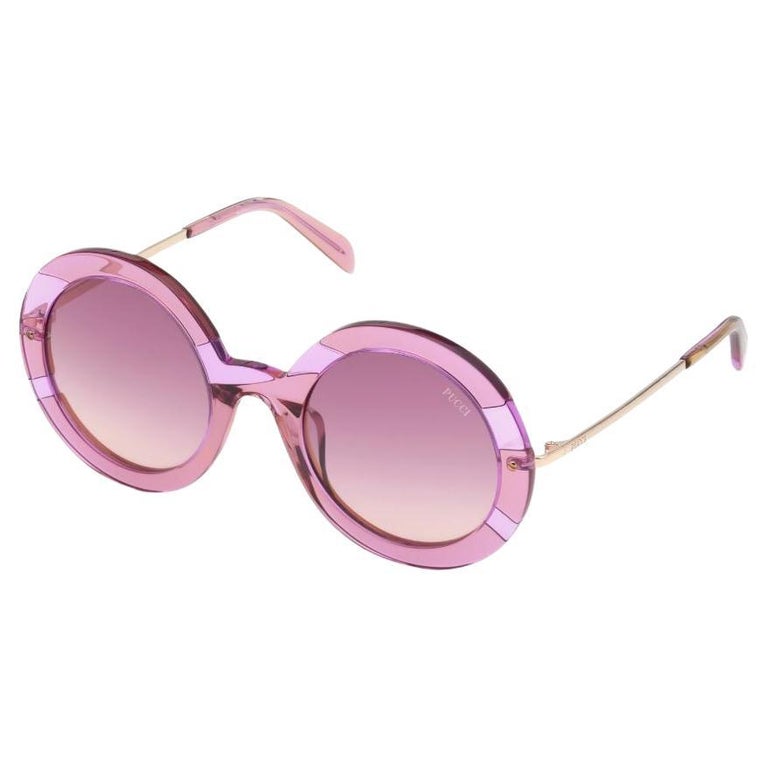 Emilio Pucci Pink 70\'s Vibe Sunglasses Amazon.com: Pucci EP0216 72S shiny light pink 55/18/140  main image 3