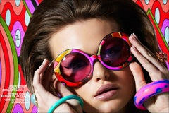 New Stunning Emilio Pucci Turquoise 70's Vibe Sunglasses With Case