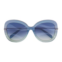 New Stunning Emilio Pucci Turquoise 70's Vibe Sunglasses With Case