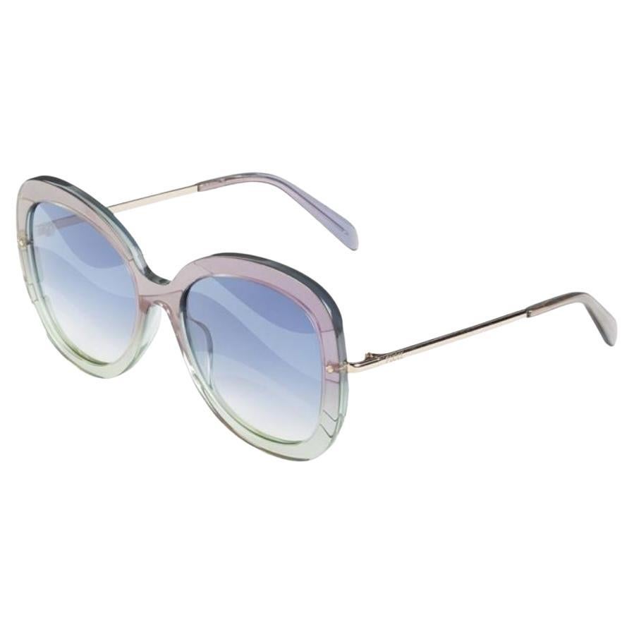 New Stunning Emilio Pucci Turquoise 70's Vibe Sunglasses With Case