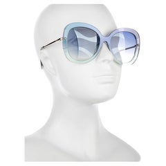 Nuovi splendidi occhiali da sole Emilio Pucci Turchese 70's Vibe con custodia