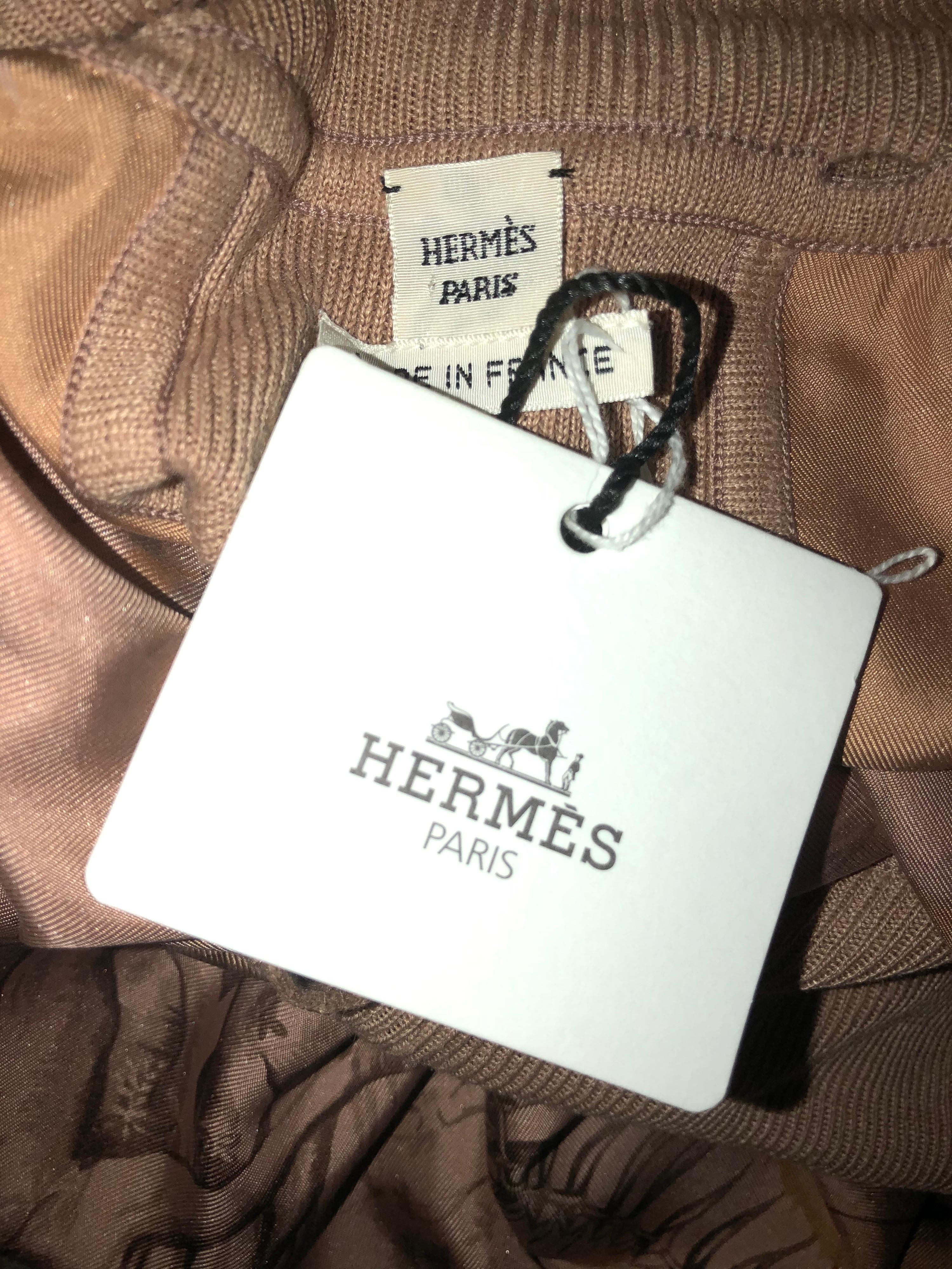NEW Stunning HERMES Paris Printed Silk & Leather Belted Dress 4