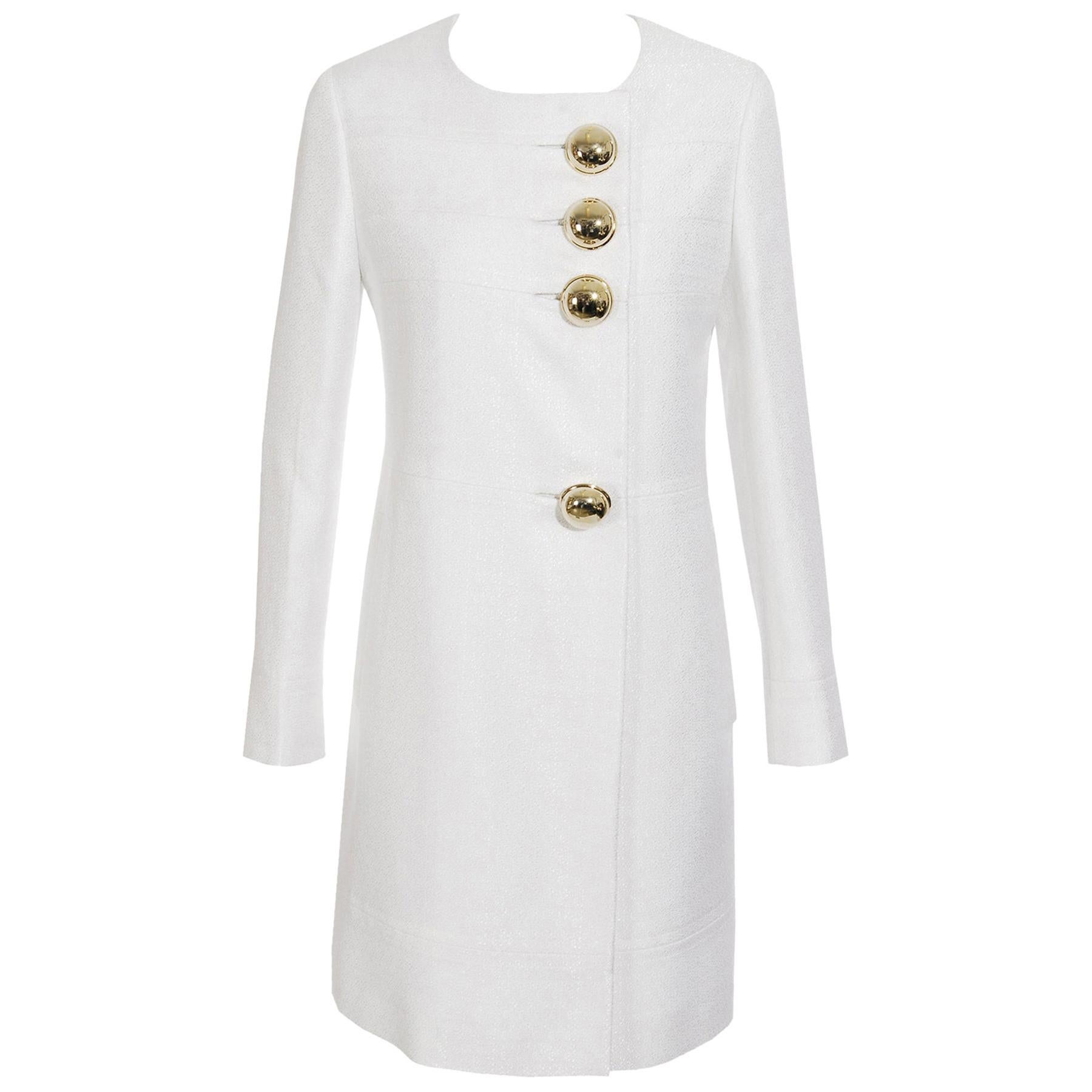 NEW Versace Structured Dress Coat with XL Button Details Bridal Wedding 42 For Sale