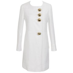 NEW Stunning Versace Structured Ivory Coat with XL Button Details 42