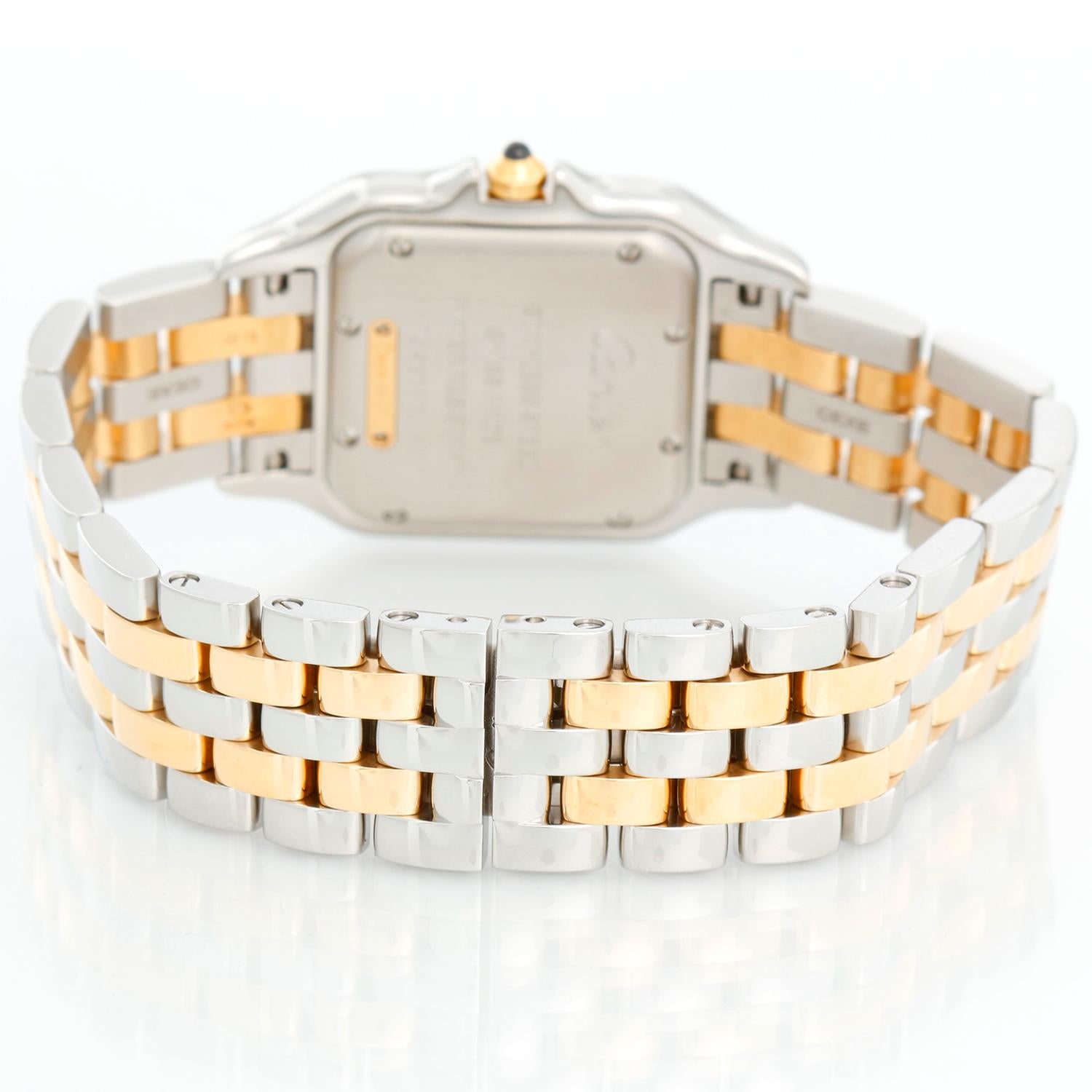 Neuer Stil Cartier Panthere 2-farbige 2-reihige mittelgroße Uhr W2PN0007 im Zustand „Hervorragend“ in Dallas, TX