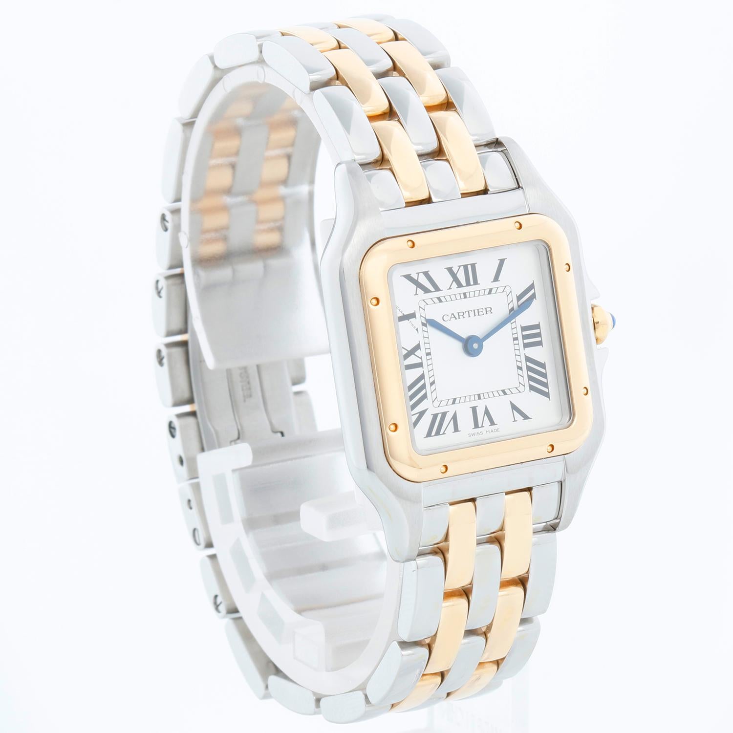 New Style Cartier Panthere 2-Tone 2-Row Medium Watch W2PN0007 In Excellent Condition For Sale In Dallas, TX