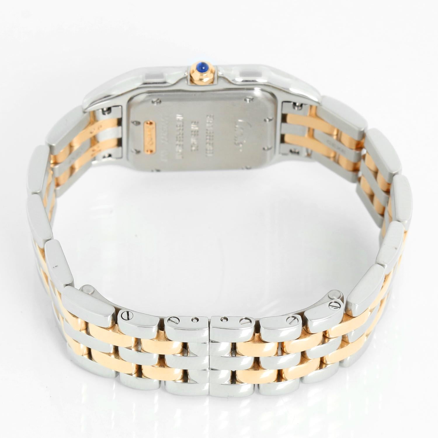 Women's New Style Cartier Panthere 2-Tone 2-Row Medium Watch W2PN0007