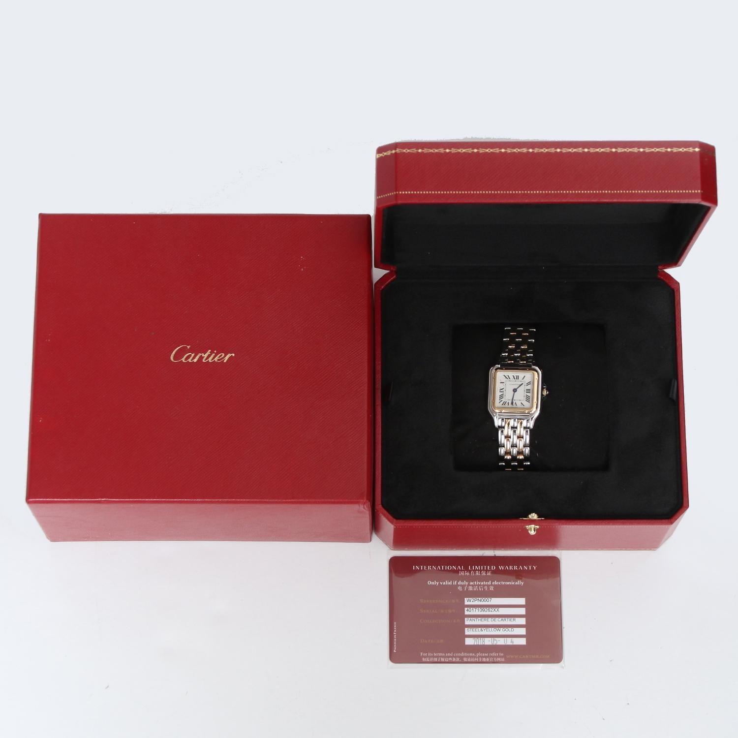New Style Cartier Panthere 2-Tone 2-Row Medium Watch W2PN0007 2