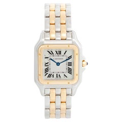 Neuer Stil Cartier Panthere 2-farbige 2-reihige mittelgroße Uhr W2PN0007