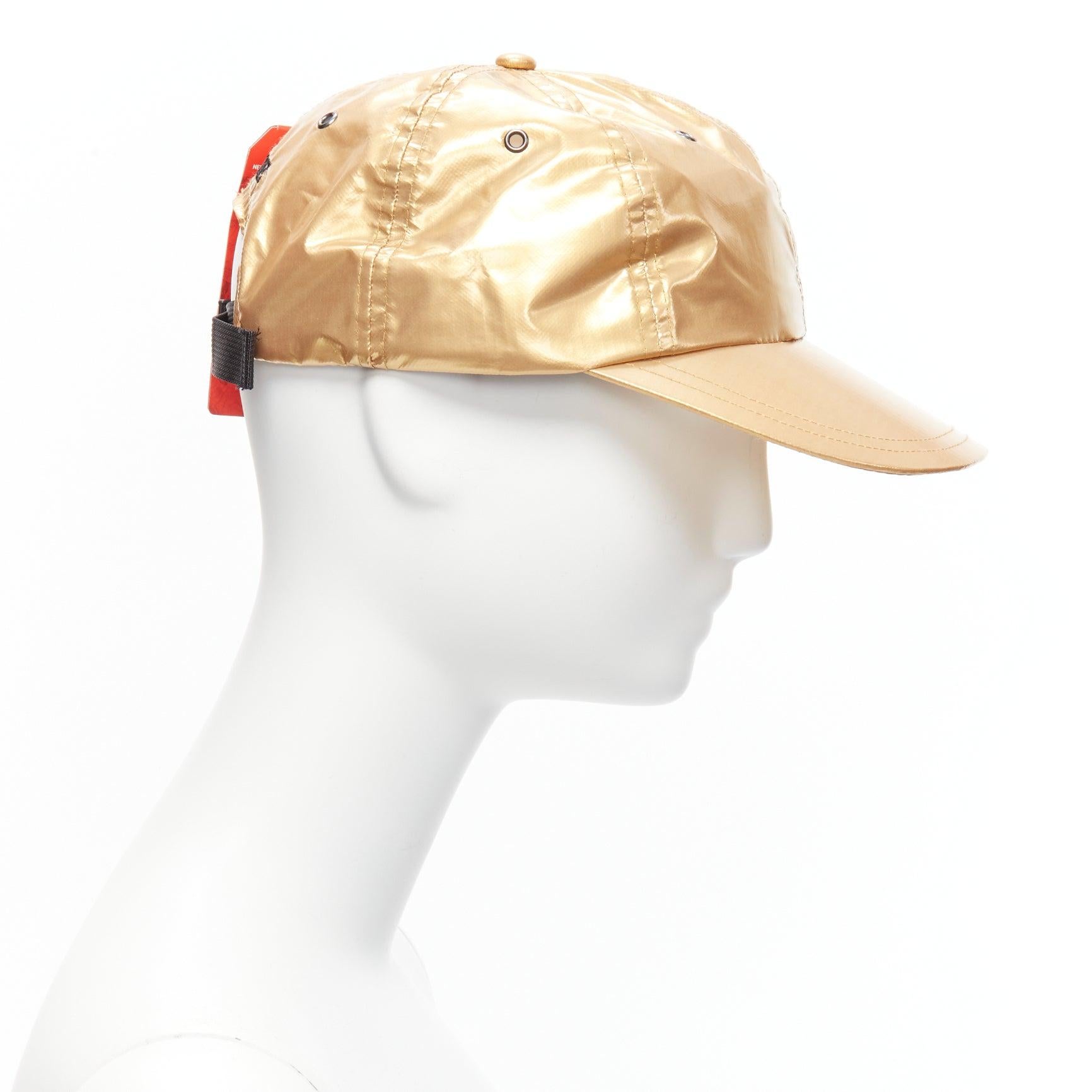 new SUPREME The North Face metallic gold black logo 6 panel cap In New Condition For Sale In Hong Kong, NT