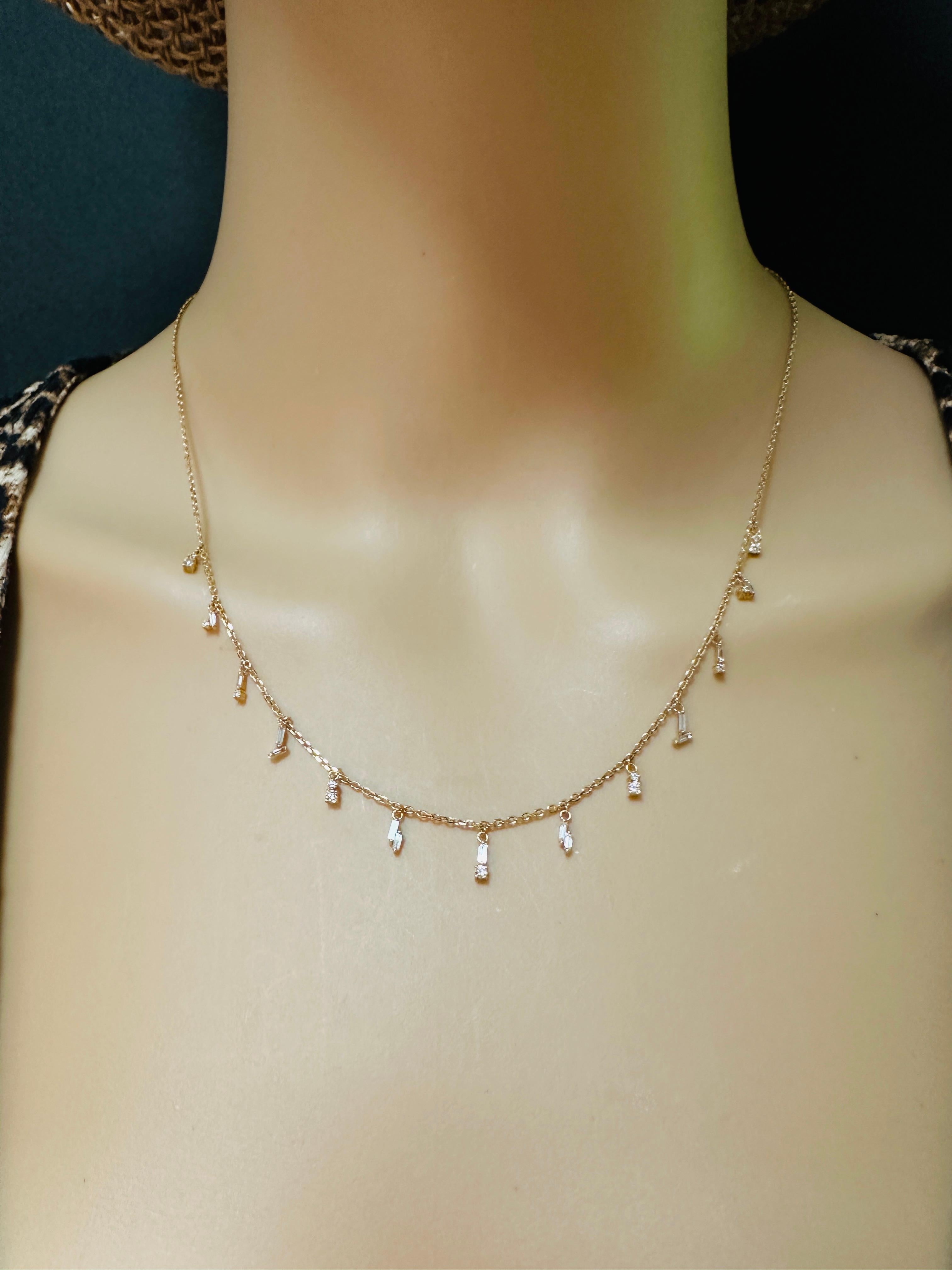 Nuovo Suzanne Kalan - Collana in oro giallo 18 carati con 1,06 carati di diamanti a goccia - 18 pollici in vendita 4