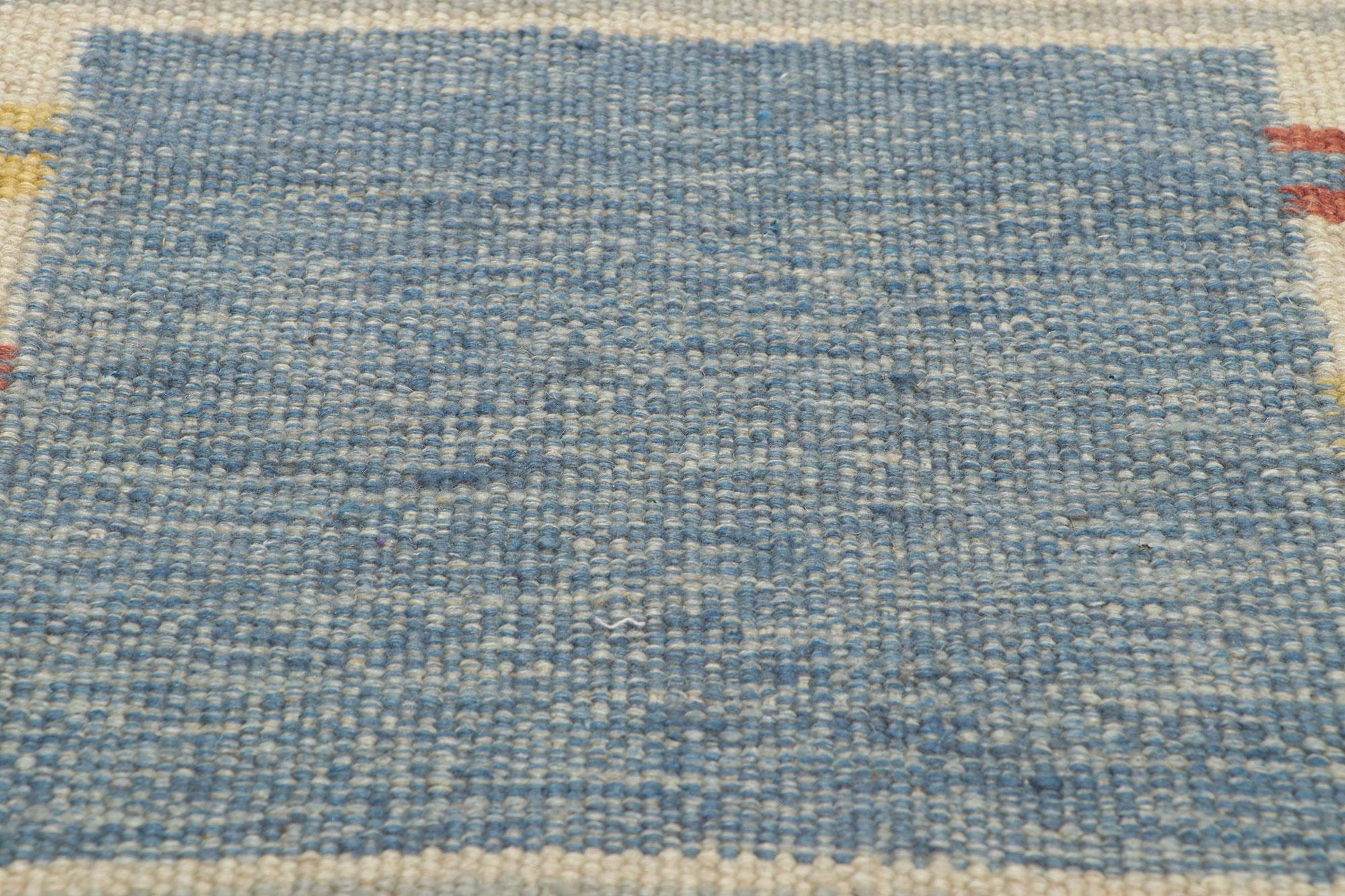 Neu Skandinavisch Blau Schwedisch Inspiriert Röllakan, 10'03 x 13'08 (21. Jahrhundert und zeitgenössisch) im Angebot