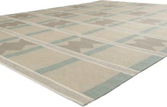 New Scandinavian Swedish Ingegerd Silow Inspired Kilim Röllakan, 09'03 x 11'11
