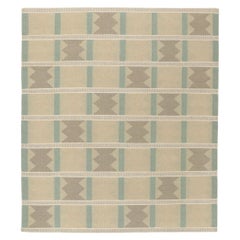 Swedish Inspired Kilim Rug, Scandinavian Modern Meets Earth-Tone Elegance