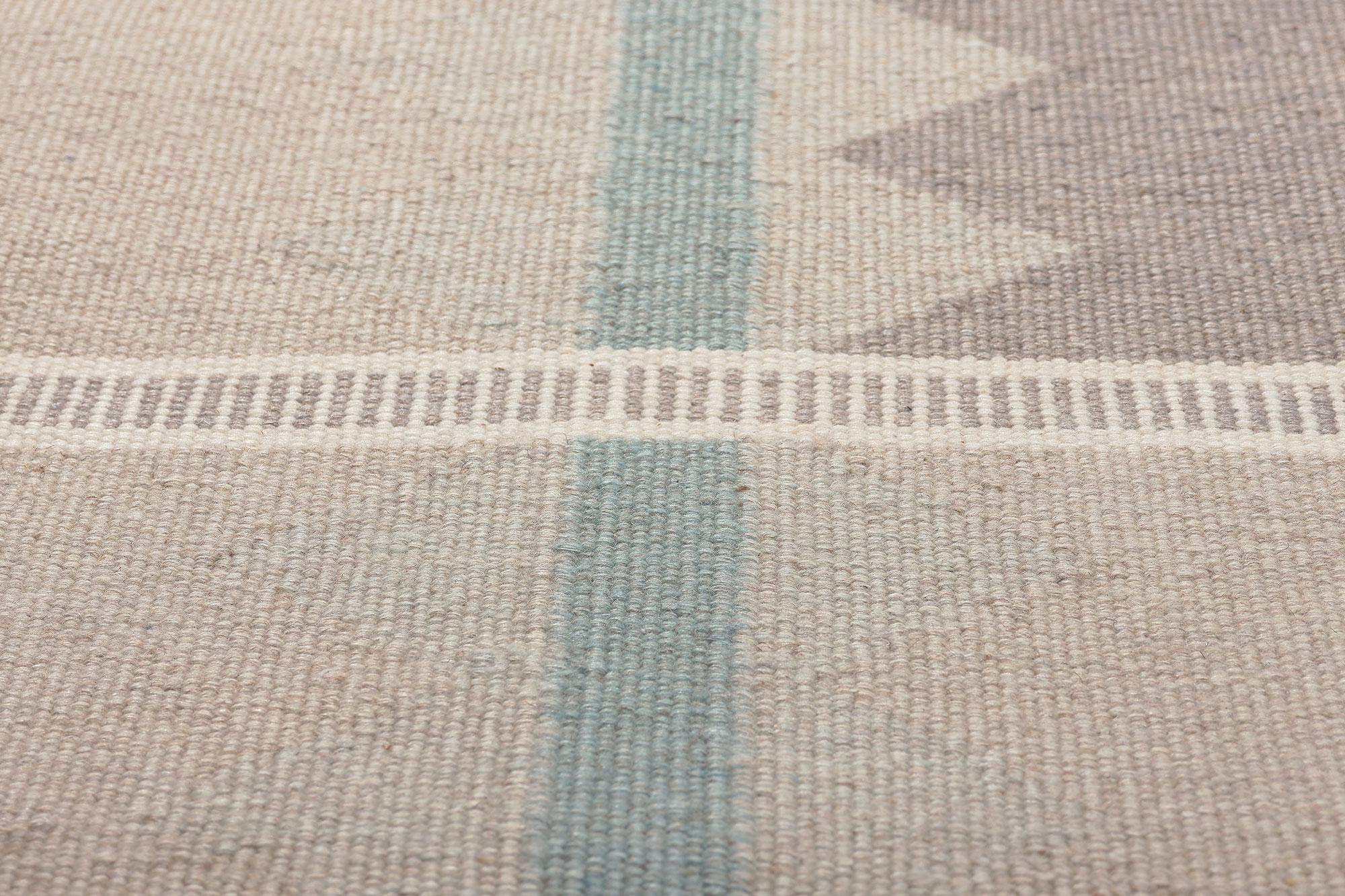 Scandinavian Modern New Scandinavian Swedish Ingegerd Silow Inspired Kilim Röllakan, 05'04 x 07'09 For Sale