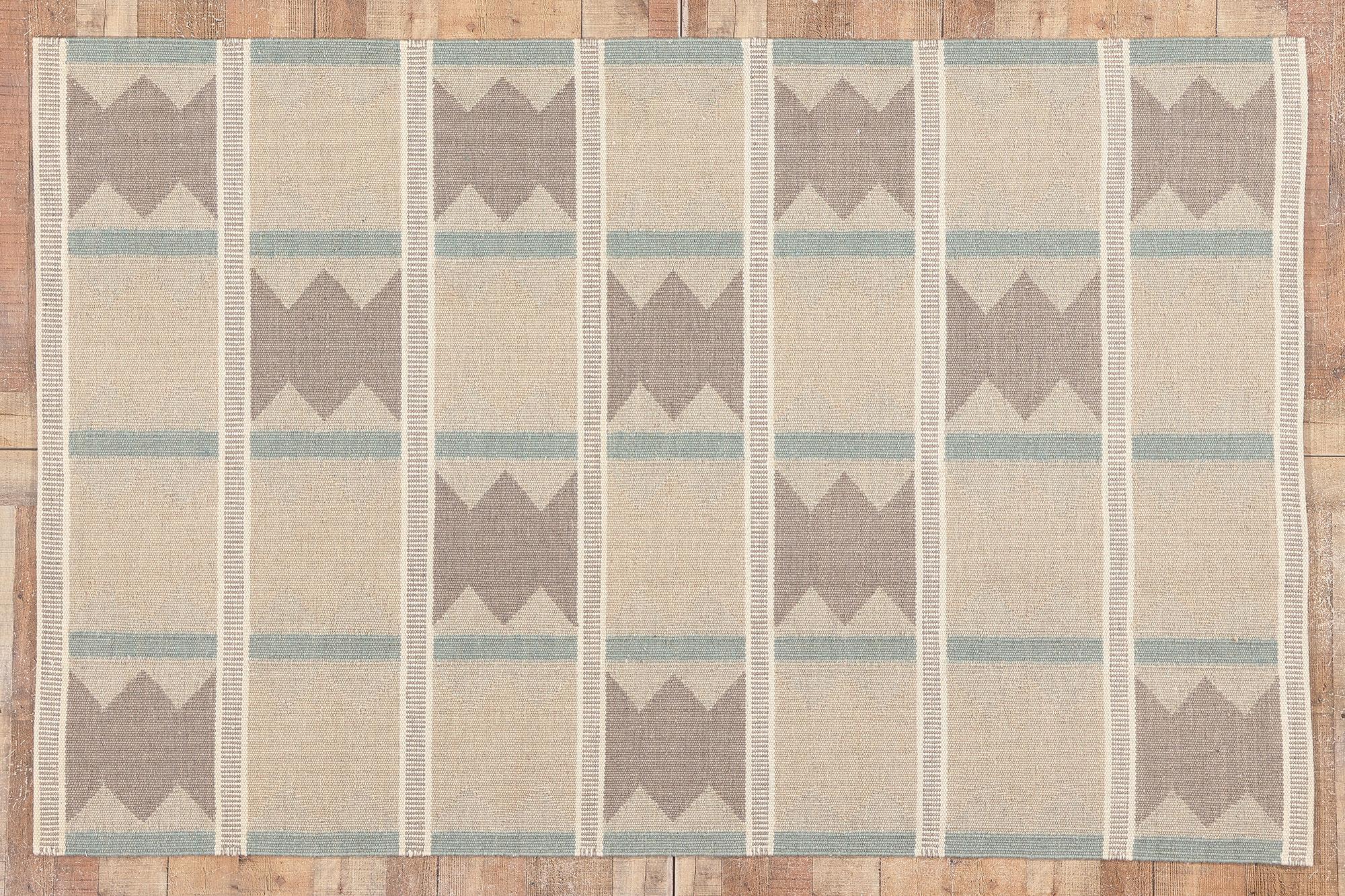 Contemporary Ingegerd Silow Swedish Inspired Kilim Rug, Scandi Style Meets Sublime Simplicity For Sale