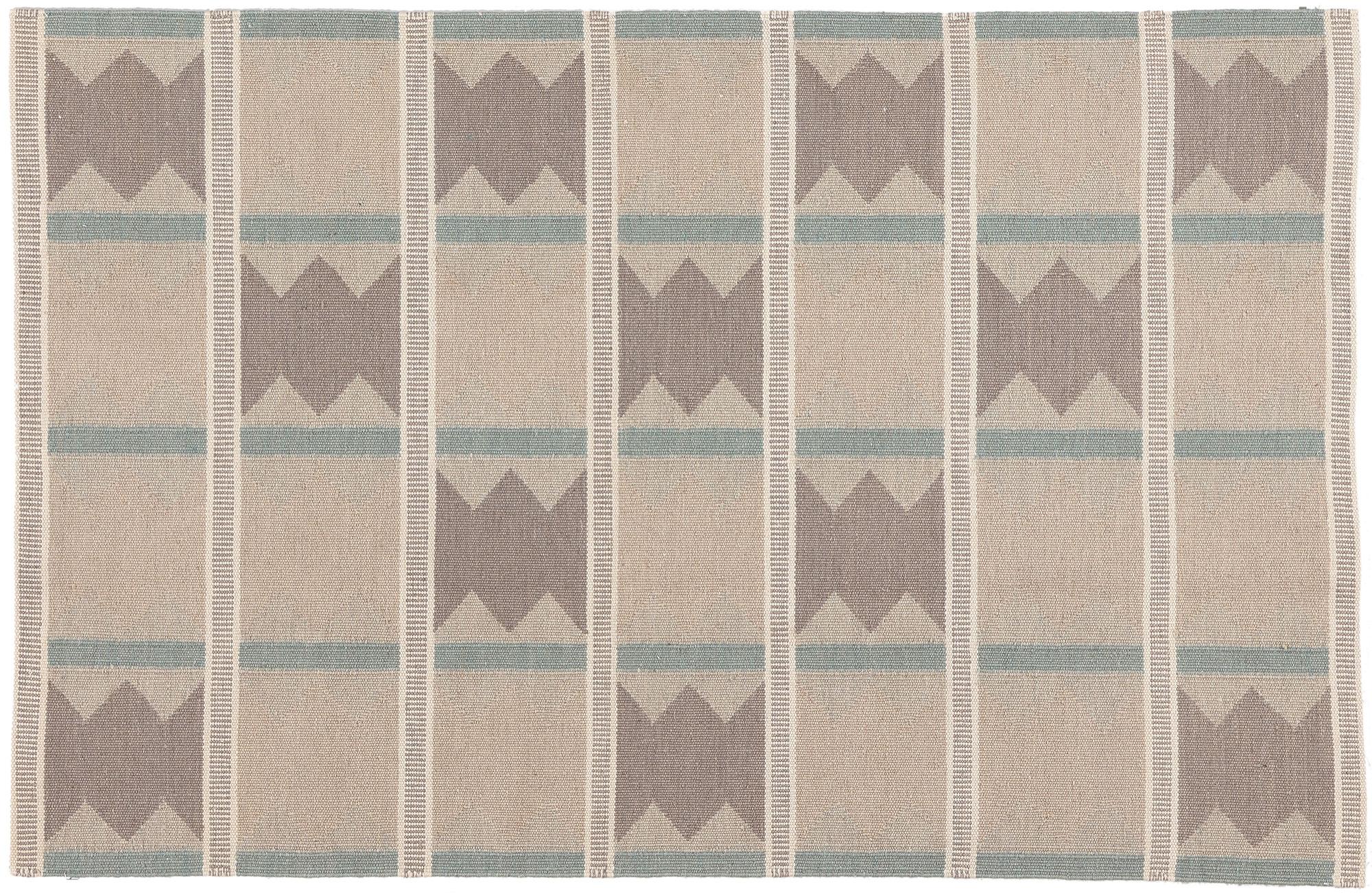 Wool New Scandinavian Swedish Ingegerd Silow Inspired Kilim Röllakan, 05'04 x 07'09 For Sale