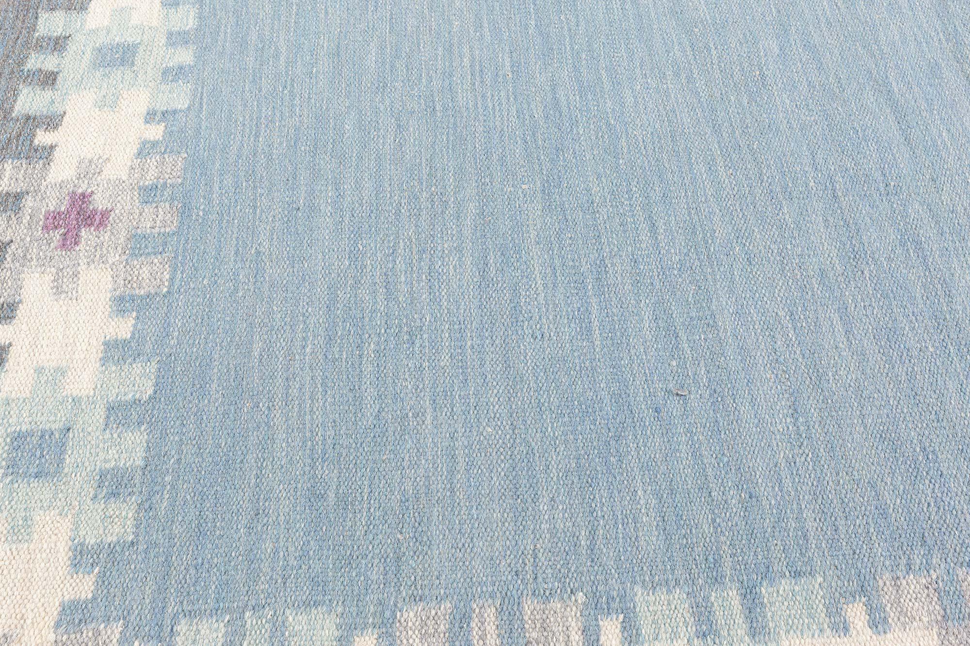 Scandinavian Modern New Swedish Inspired Flat Weave Rug by Doris Leslie Blau For Sale