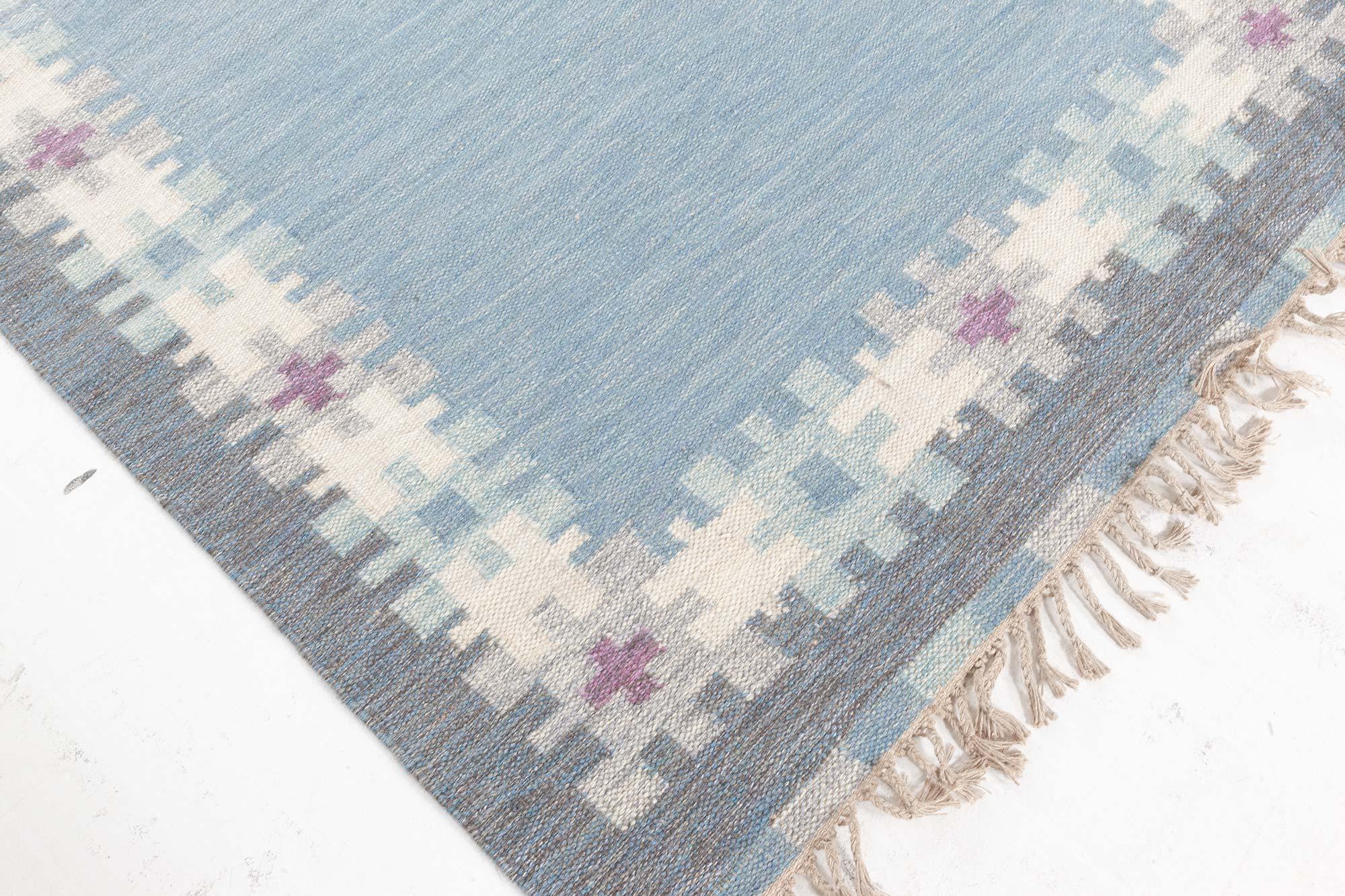 Contemporary New Swedish Inspired Flat Weave Rug by Doris Leslie Blau For Sale