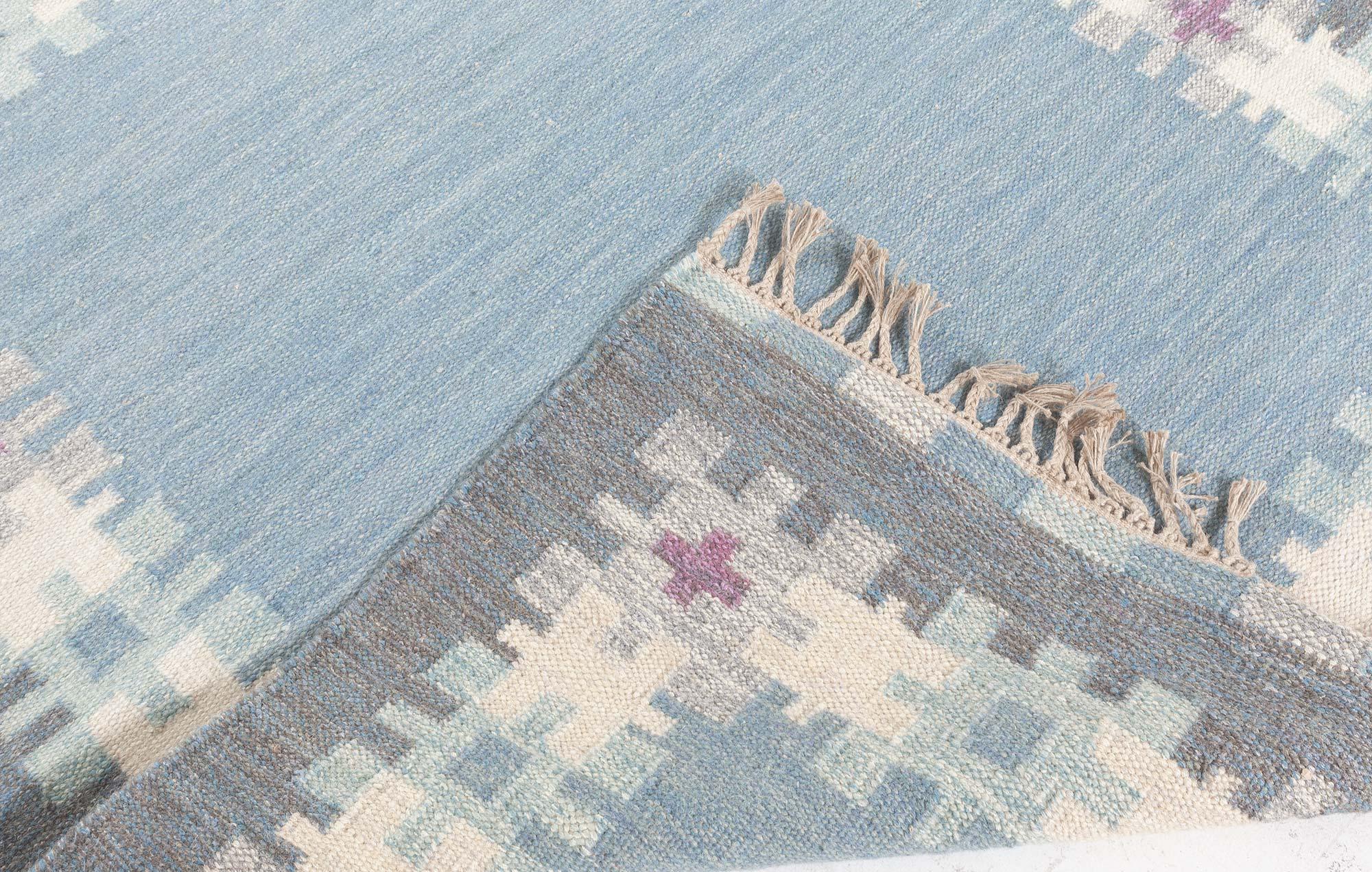 Wool New Swedish Inspired Flat Weave Rug by Doris Leslie Blau For Sale