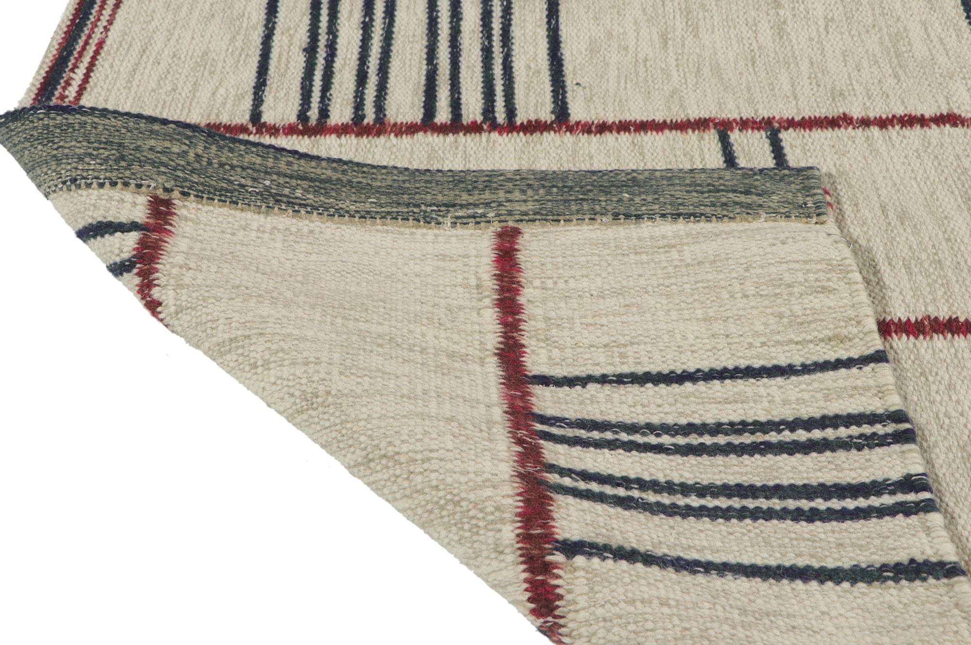 Swedish Inspired Kilim Rug, Scandinavian Modern Meets Sublime Simplicity In New Condition For Sale In Dallas, TX