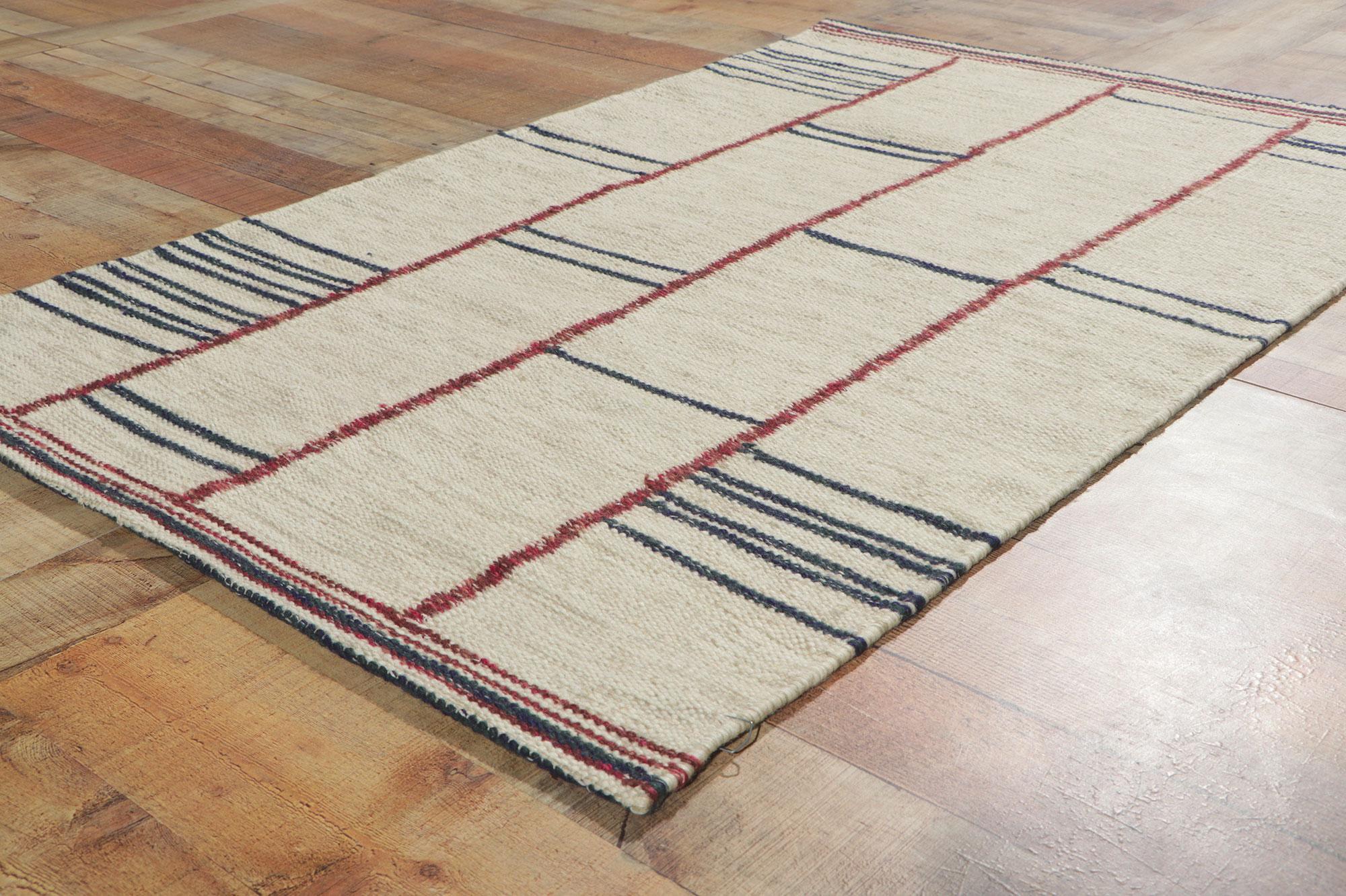 Contemporary Swedish Inspired Kilim Rug, Scandinavian Modern Meets Sublime Simplicity For Sale