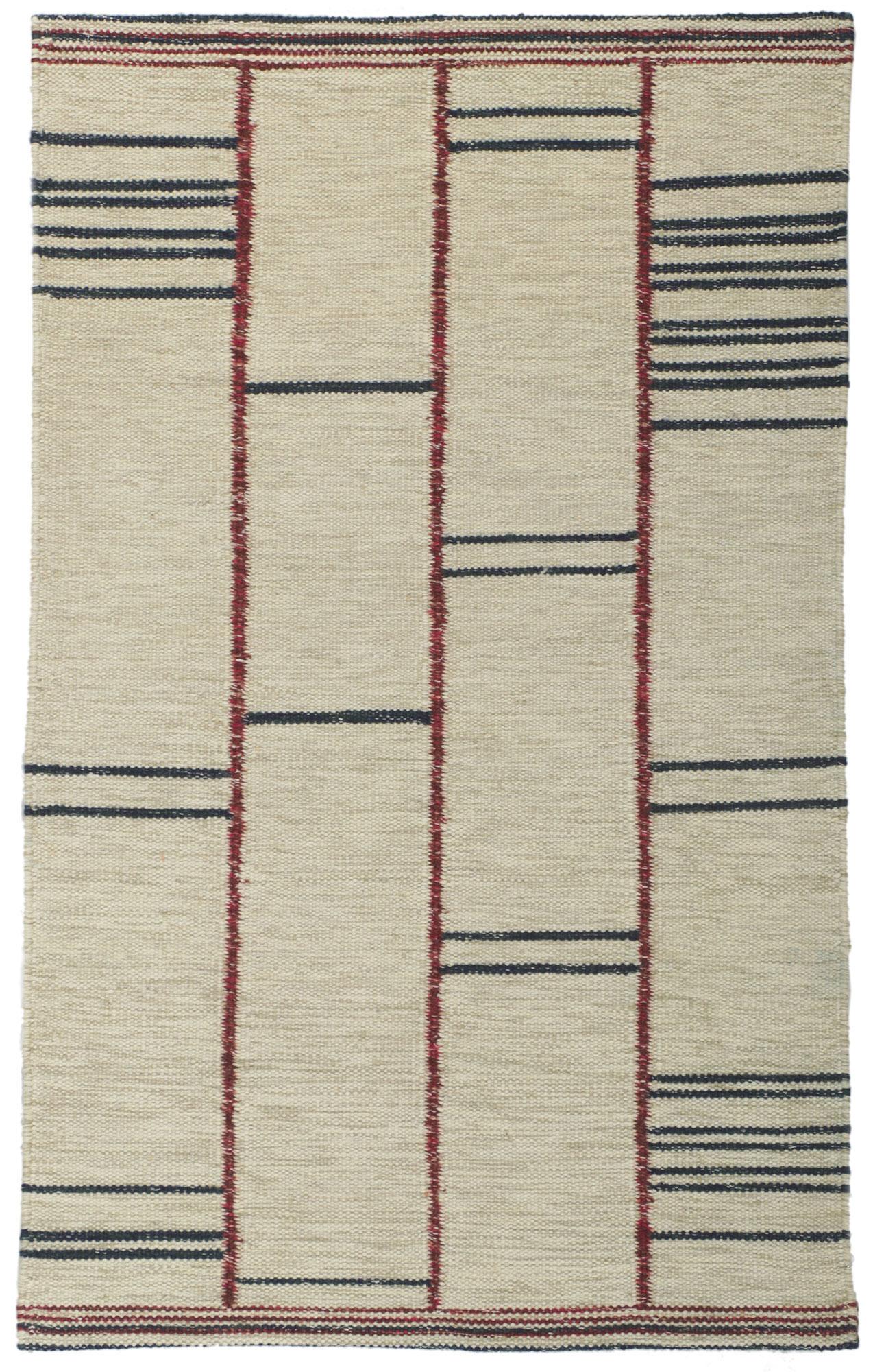 Swedish Inspired Kilim Rug, Scandinavian Modern Meets Sublime Simplicity For Sale 2