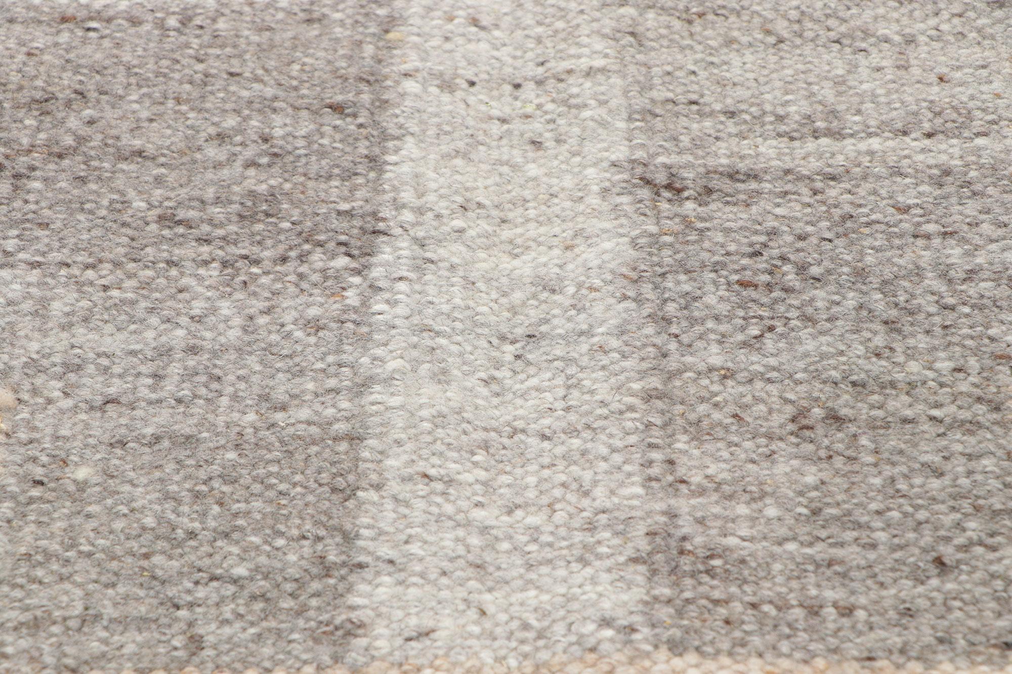 Wool Scandinavian Modern Swedish Inspired Kilim Rug with Storsjön Design For Sale