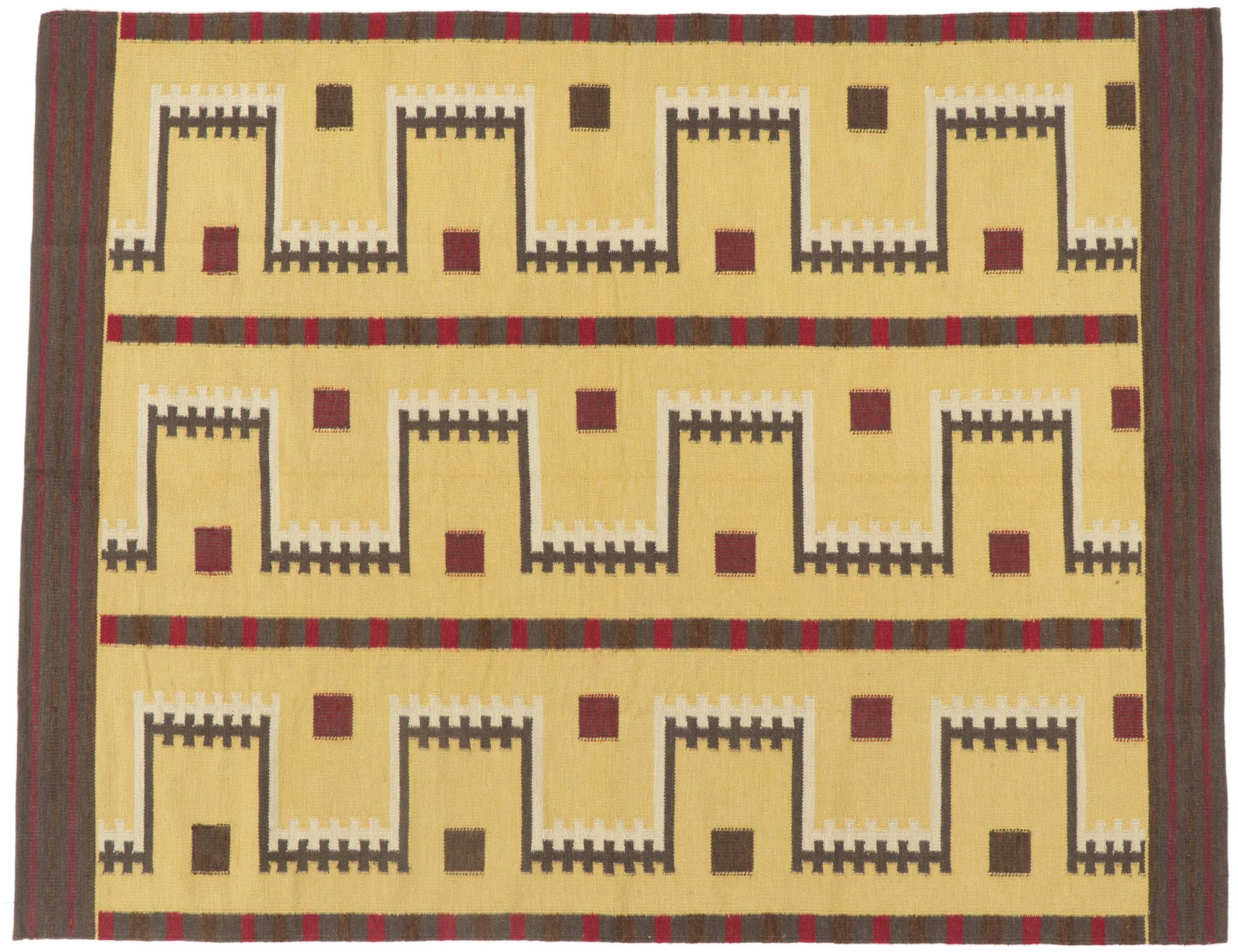 Scandinavian Modern Swedish Inspired Kilim Rug For Sale 3