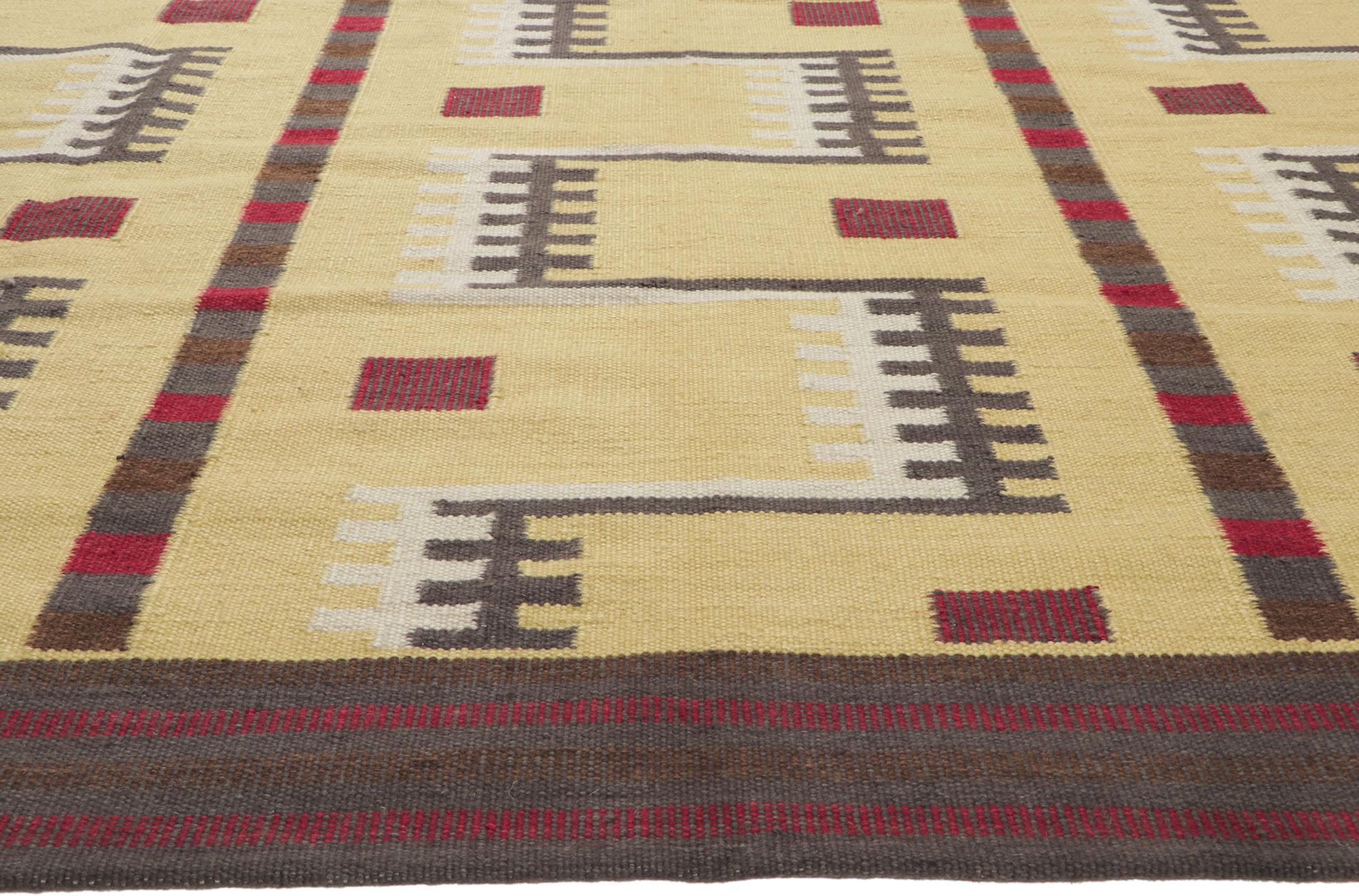 Scandinavian Modern Swedish Inspired Kilim Rug In New Condition For Sale In Dallas, TX