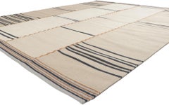 Nueva alfombra Kilim de inspiración sueca con diseño de rayas en escalera, Stege Randmönster