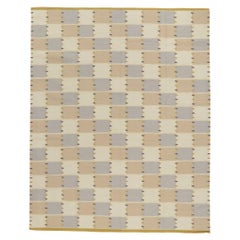 Swedish Inspired Kilim Rug, Scandinavian Modern Meets Earth-Tone Elegance