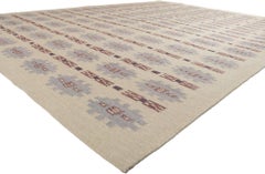 New Scandinavian Swedish Röllakan Inspired Kilim, 10'00 x 13'05