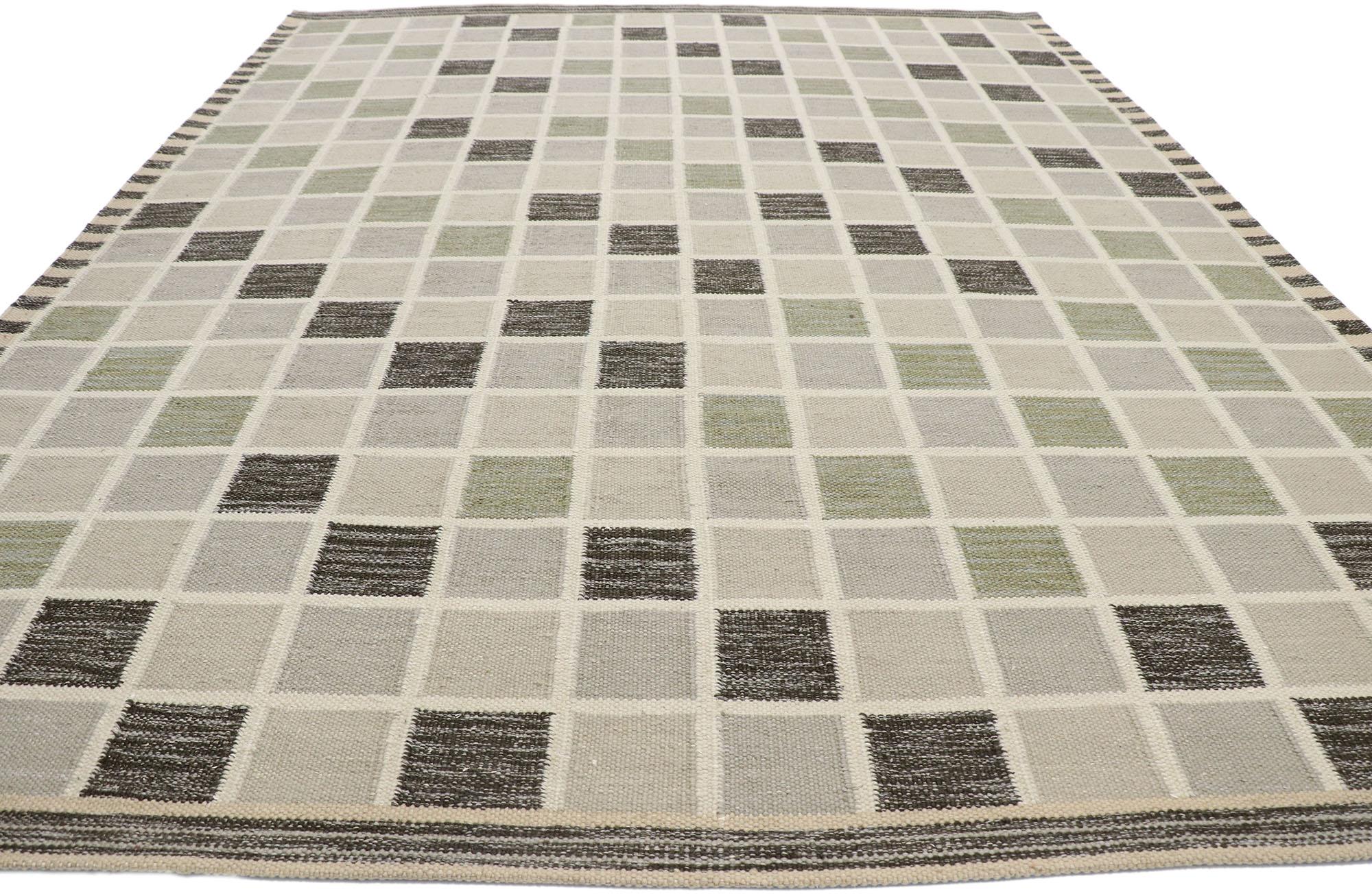 Indian New Swedish Inspired Kilim Rug with Scandinavian Modern Style