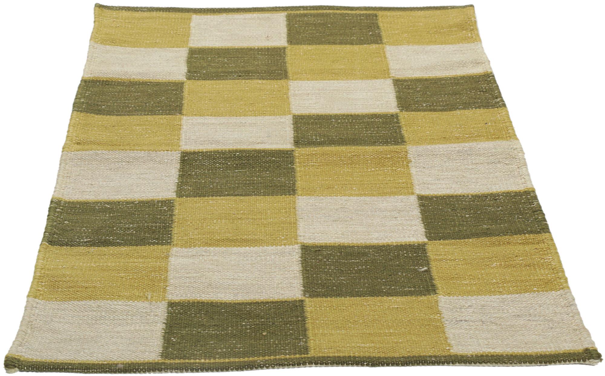 Indian New Swedish Inspired Kilim Rug with Scandinavian Modern Style For Sale