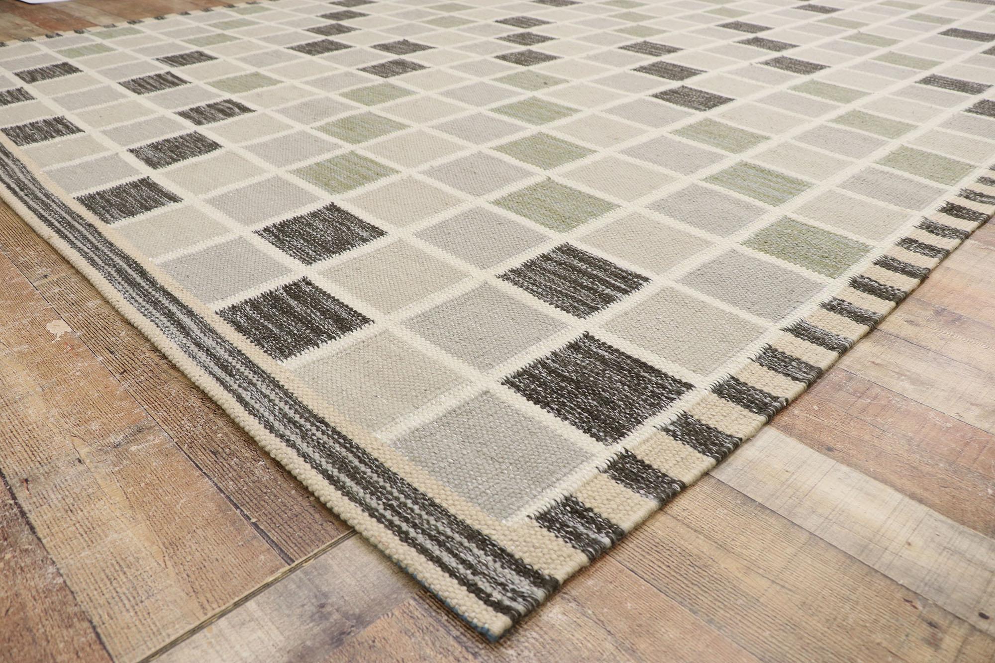 Contemporary New Swedish Inspired Kilim Rug with Scandinavian Modern Style