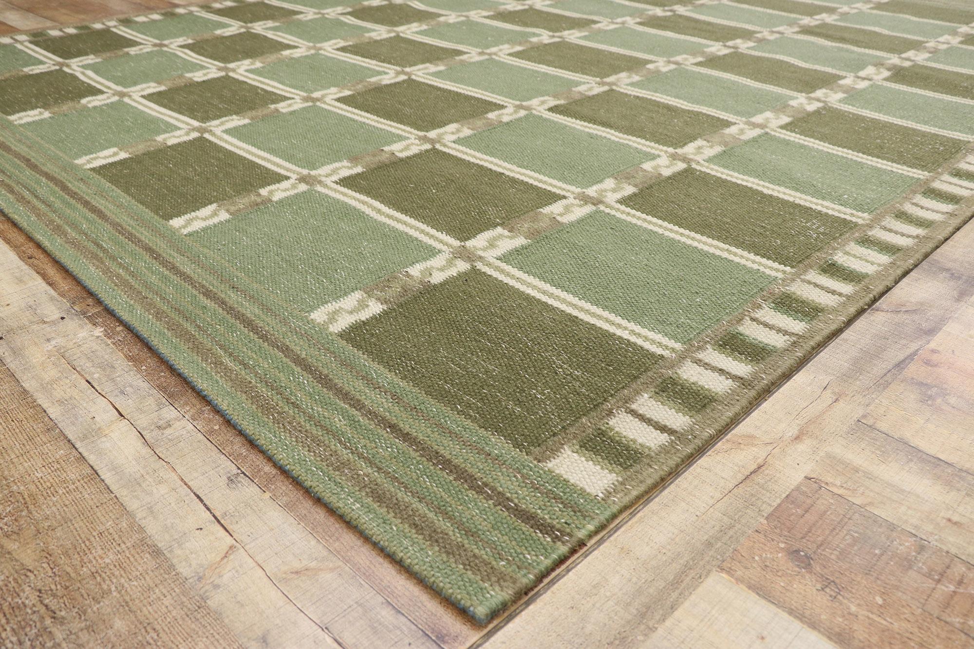 Contemporary New Swedish Inspired Kilim Rug with Scandinavian Modern Style