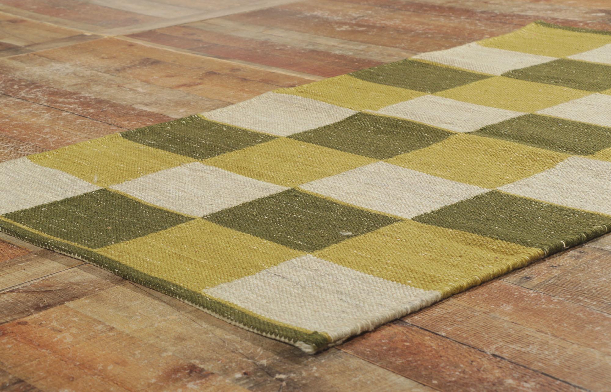 Contemporary New Swedish Inspired Kilim Rug with Scandinavian Modern Style For Sale