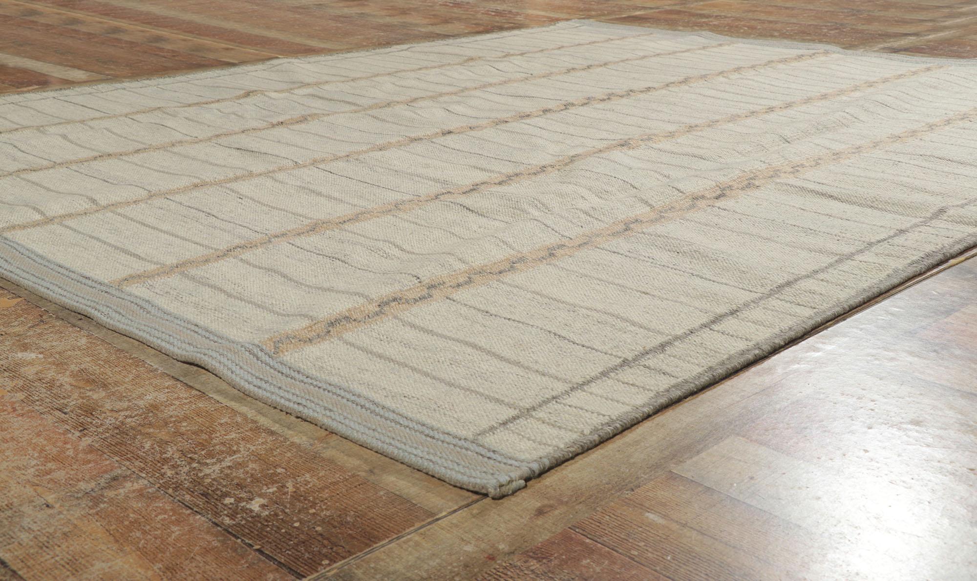 Schwedischer, inspirierter Kelim-Teppich im skandinavischen, modernen Stil im Zustand „Neu“ im Angebot in Dallas, TX
