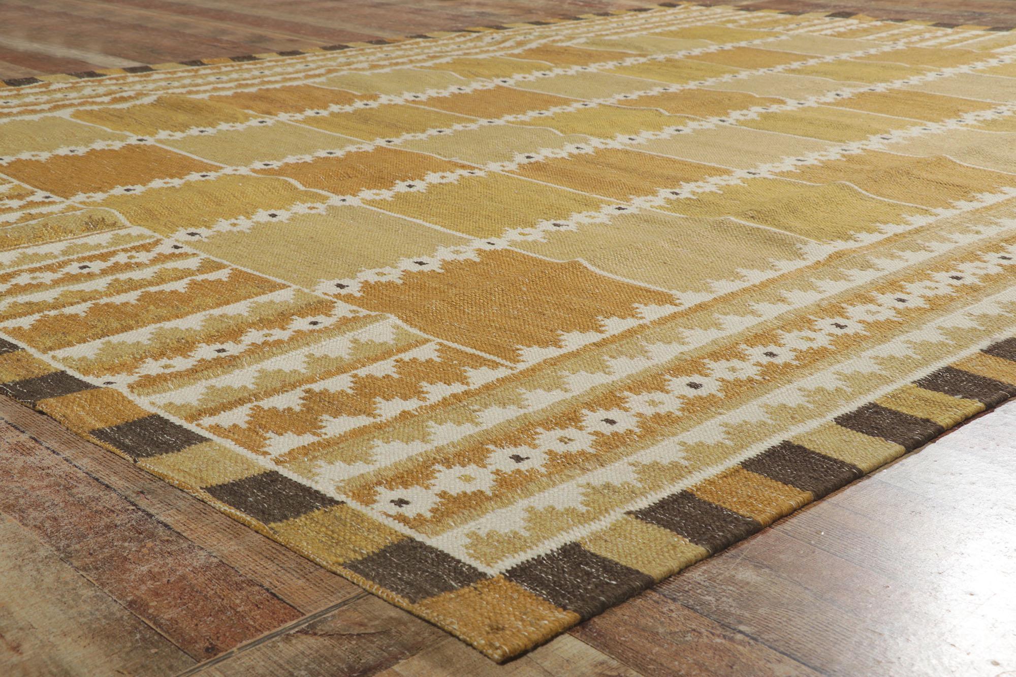 Contemporary New Swedish Inspired Kilim Rug with Scandinavian Modern Style