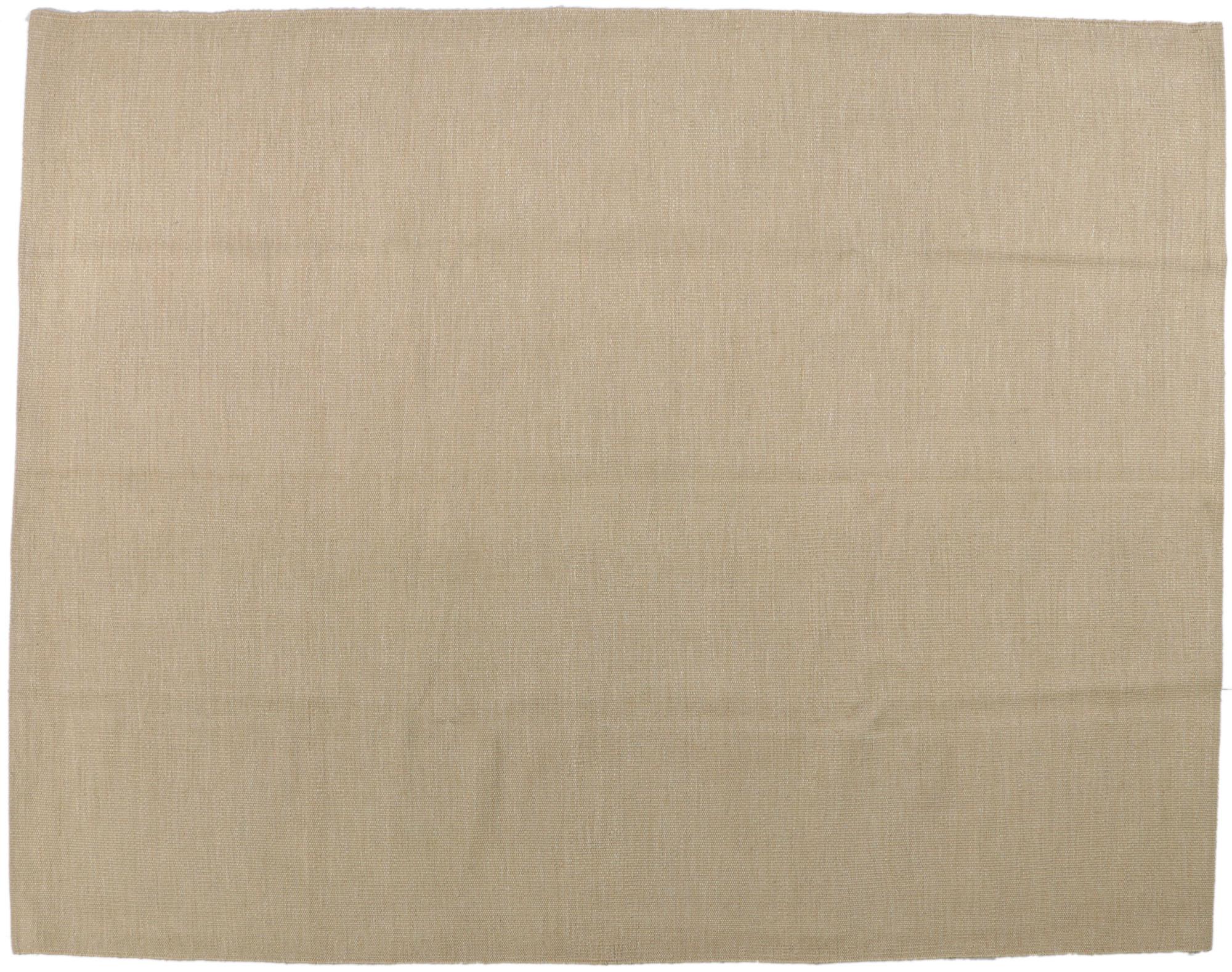 Schwedisch inspirierter Kelim-Teppich mit Rollakan im Japandi-Stil (Wolle) im Angebot