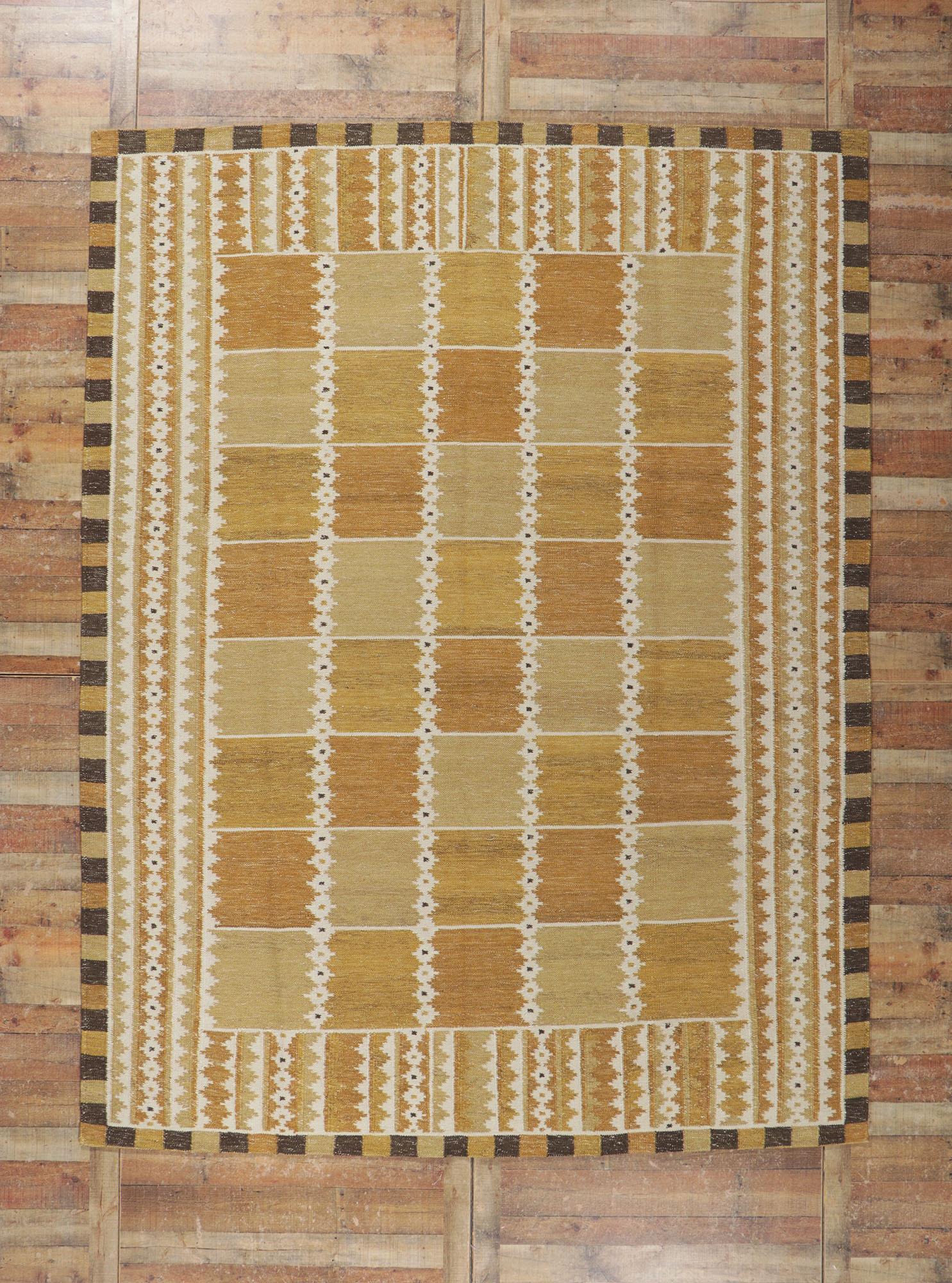 New Swedish Inspired Kilim Rug with Scandinavian Modern Style 1