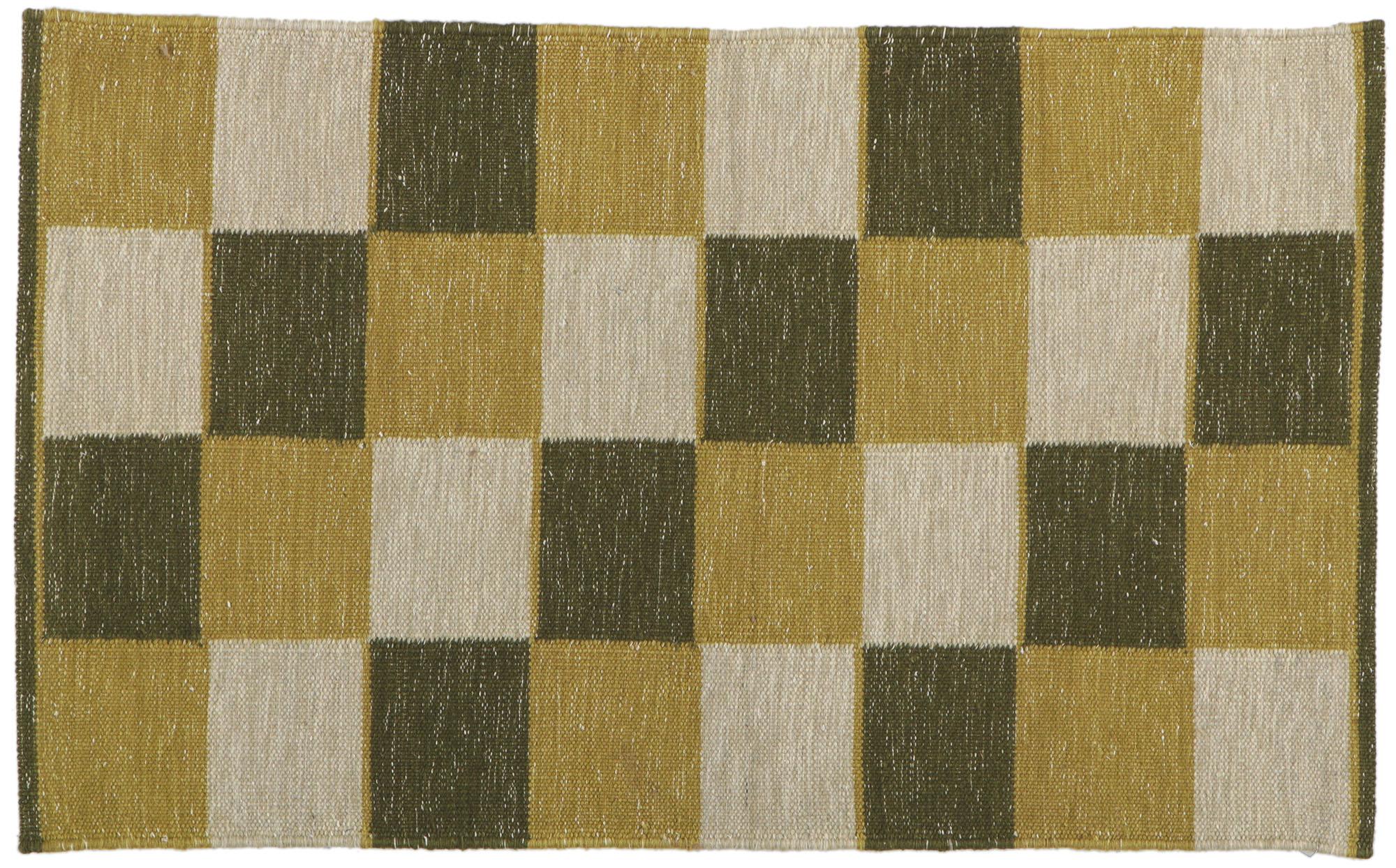 New Swedish Inspired Kilim Rug with Scandinavian Modern Style For Sale 2