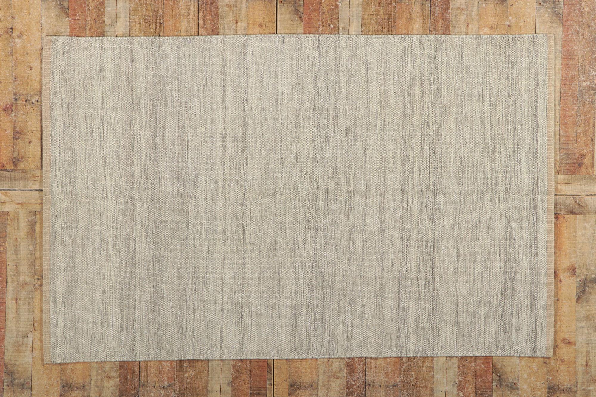 New Scandinavian Swedish Röllakan Inspired Kilim with Japandi Style In New Condition For Sale In Dallas, TX