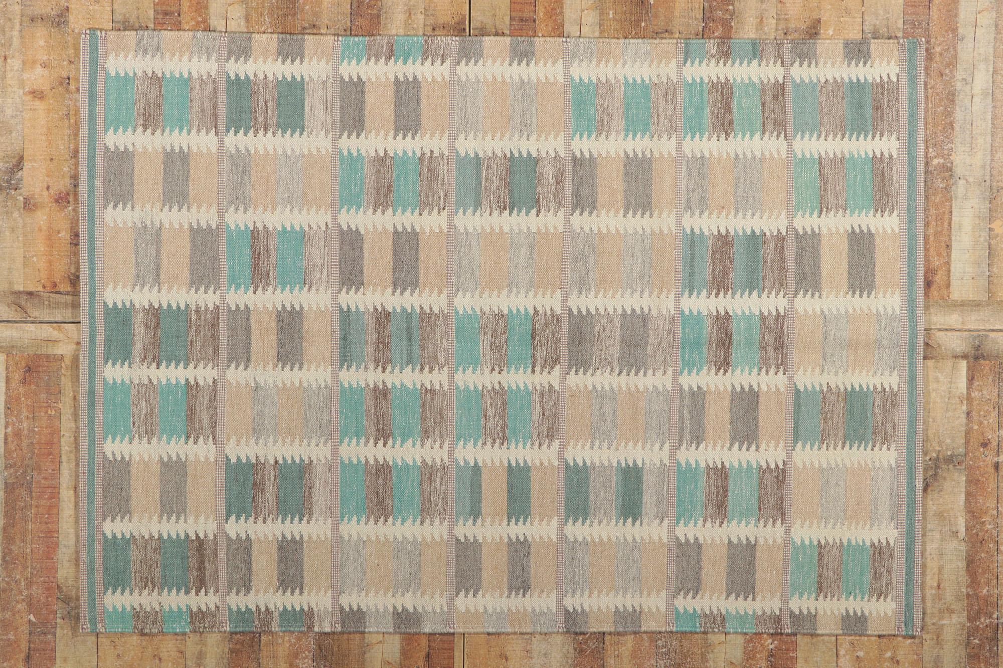 New Swedish Inspired Kilim with Scandinavian Modern Style For Sale 1