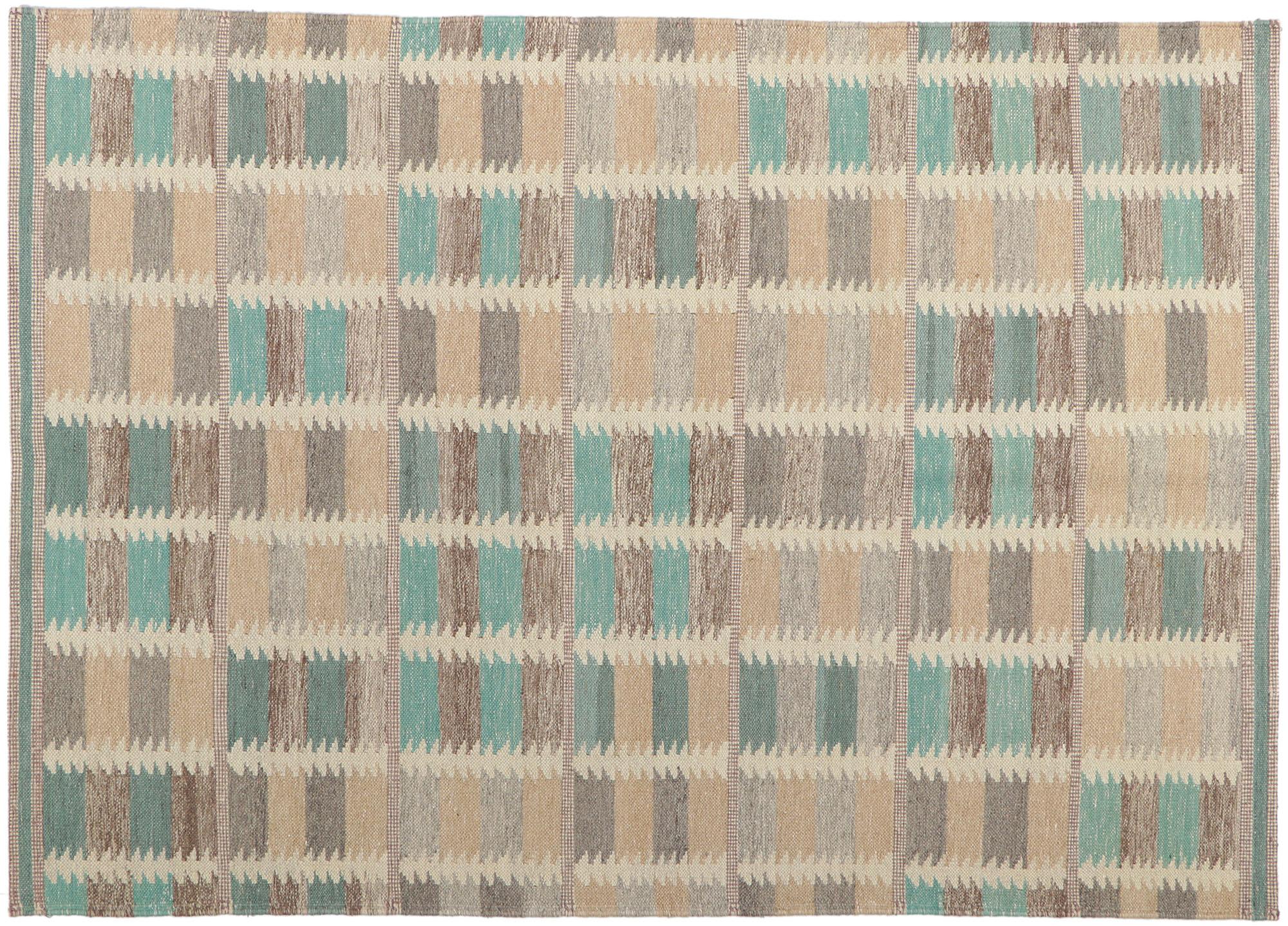 New Swedish Inspired Kilim with Scandinavian Modern Style For Sale 2